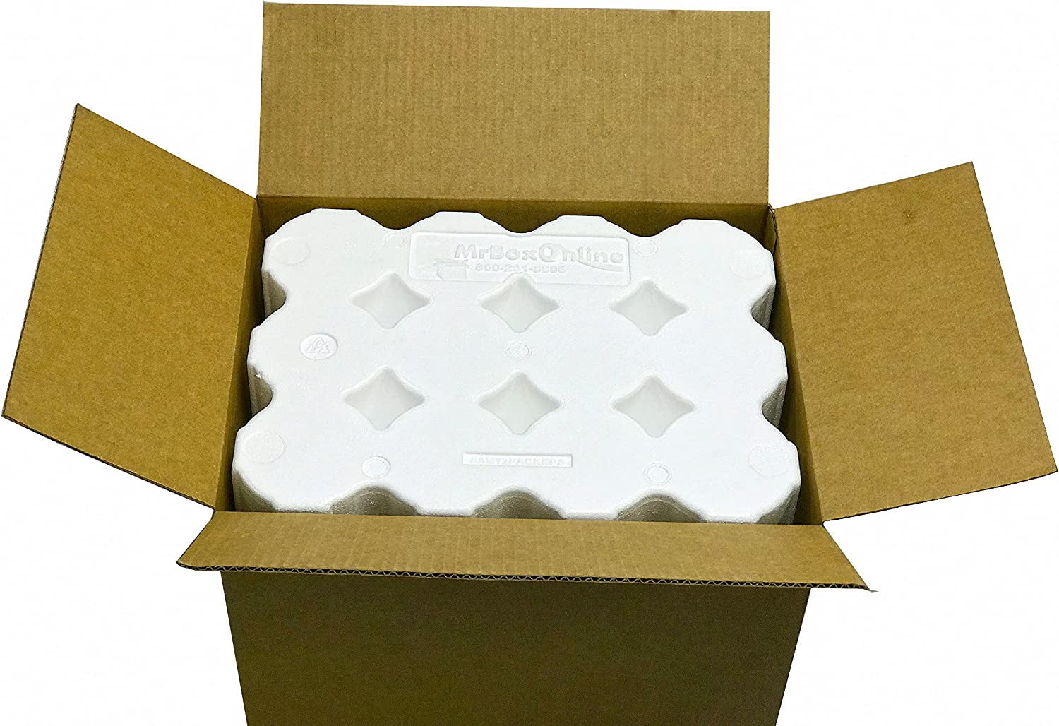 12 Bottle Styrofoam Wine Shipper with cardboard shipping box