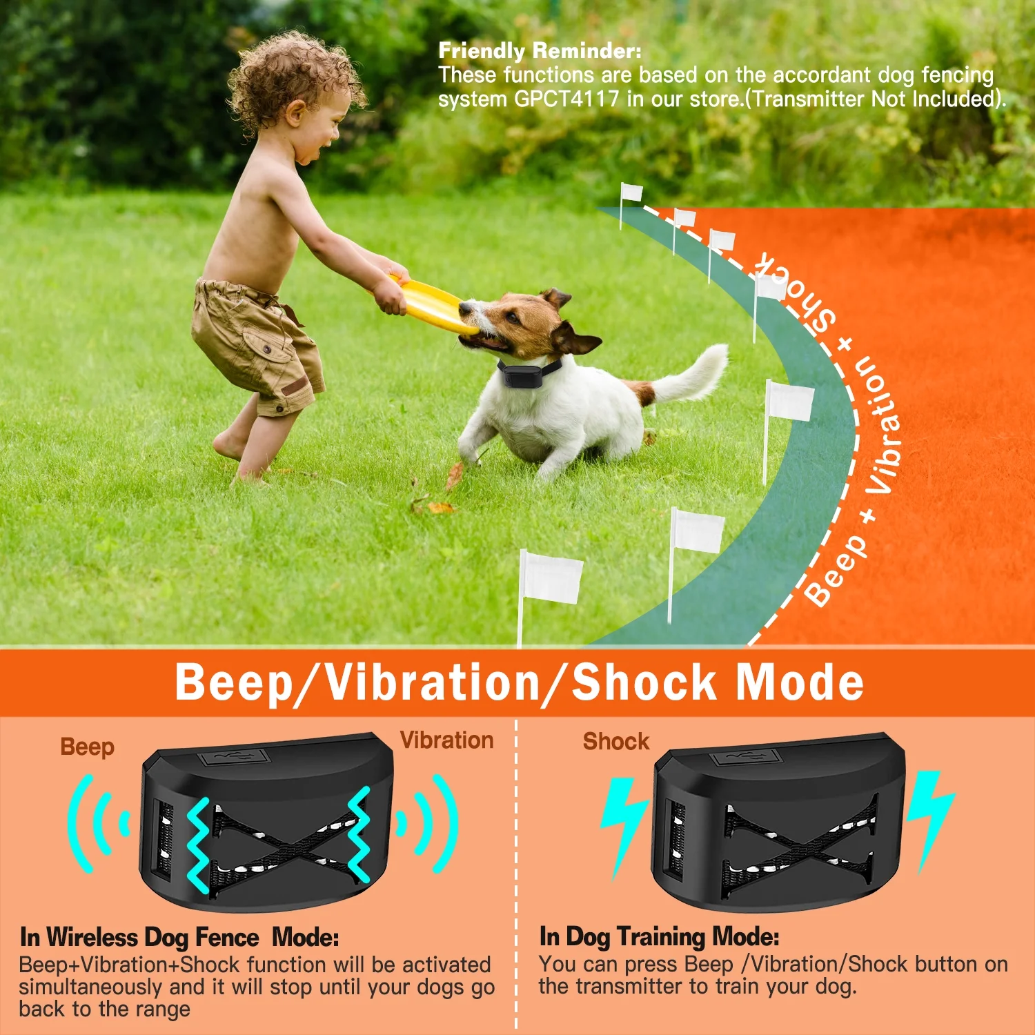 Electric Dog Collar Receiver iMounTEK Dog Training Collar Dog Shock Collar 3 Training Modes Beep Vibration and Shock Up to 850ft Remote Range Rainproof for Small Medium Large Dogs
