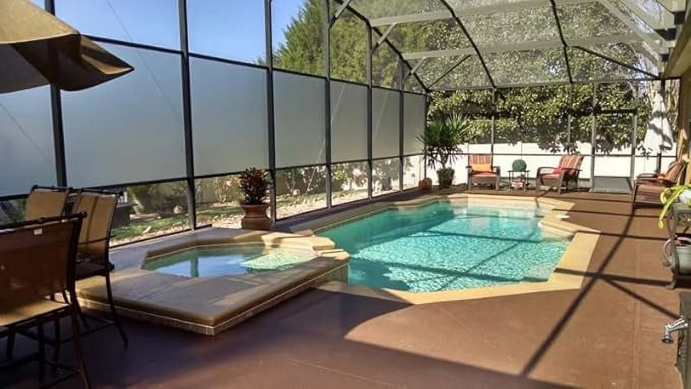 Florida Glass Privacy Screen Mesh Kit - (36 in x 100 ft) Roll of Screen & Roller Tool - Vinyl-Laminated Fiberglass Mesh Screen Roll for Pool Enclosure - Charcoal