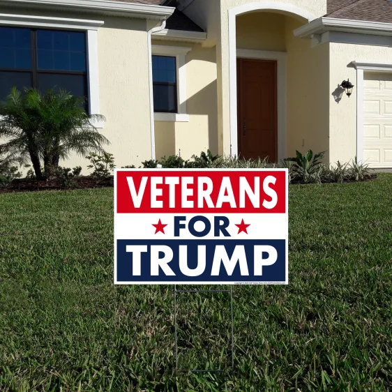 (3-Pack) Donald Trump 2024 Yard Sign, Military Veterans For Trump, 18