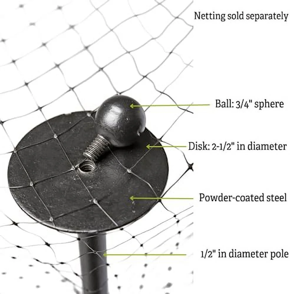 Gardeners   Garden Stake Netting Support | Heavy Duty Powder Coated Steel Garden Fencing ion Frame Support | Ideal For Yard And Lawn Plant Cages - (Set Of 6)