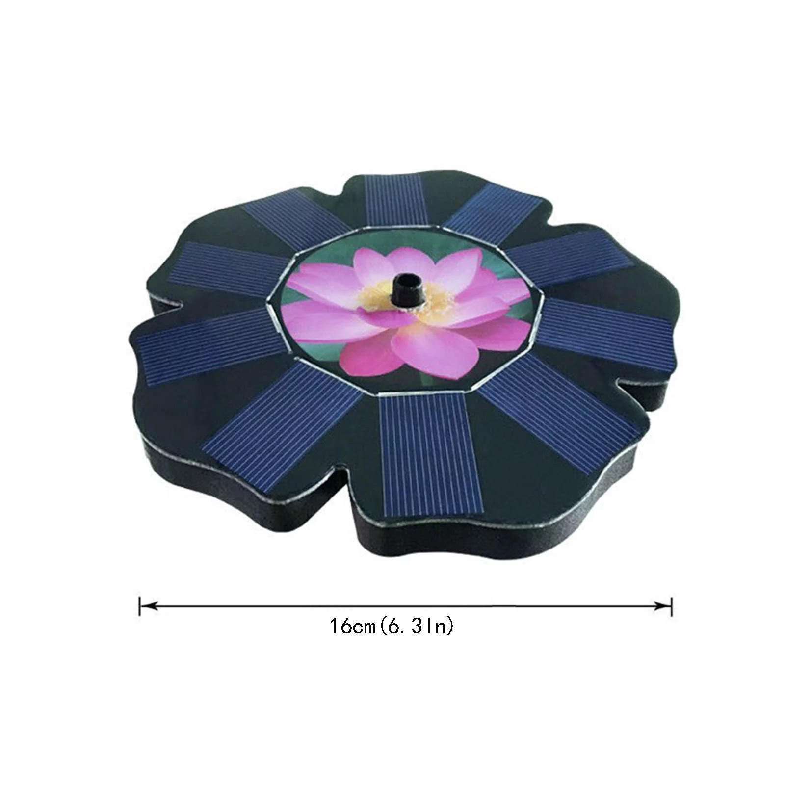 pdqouc Solar Freestanding Floating Water Sprinklers Solar Powered Bird Bath Water Pool Sprinkler for Home Garden Patio Birdbath Decoration Flower Printed