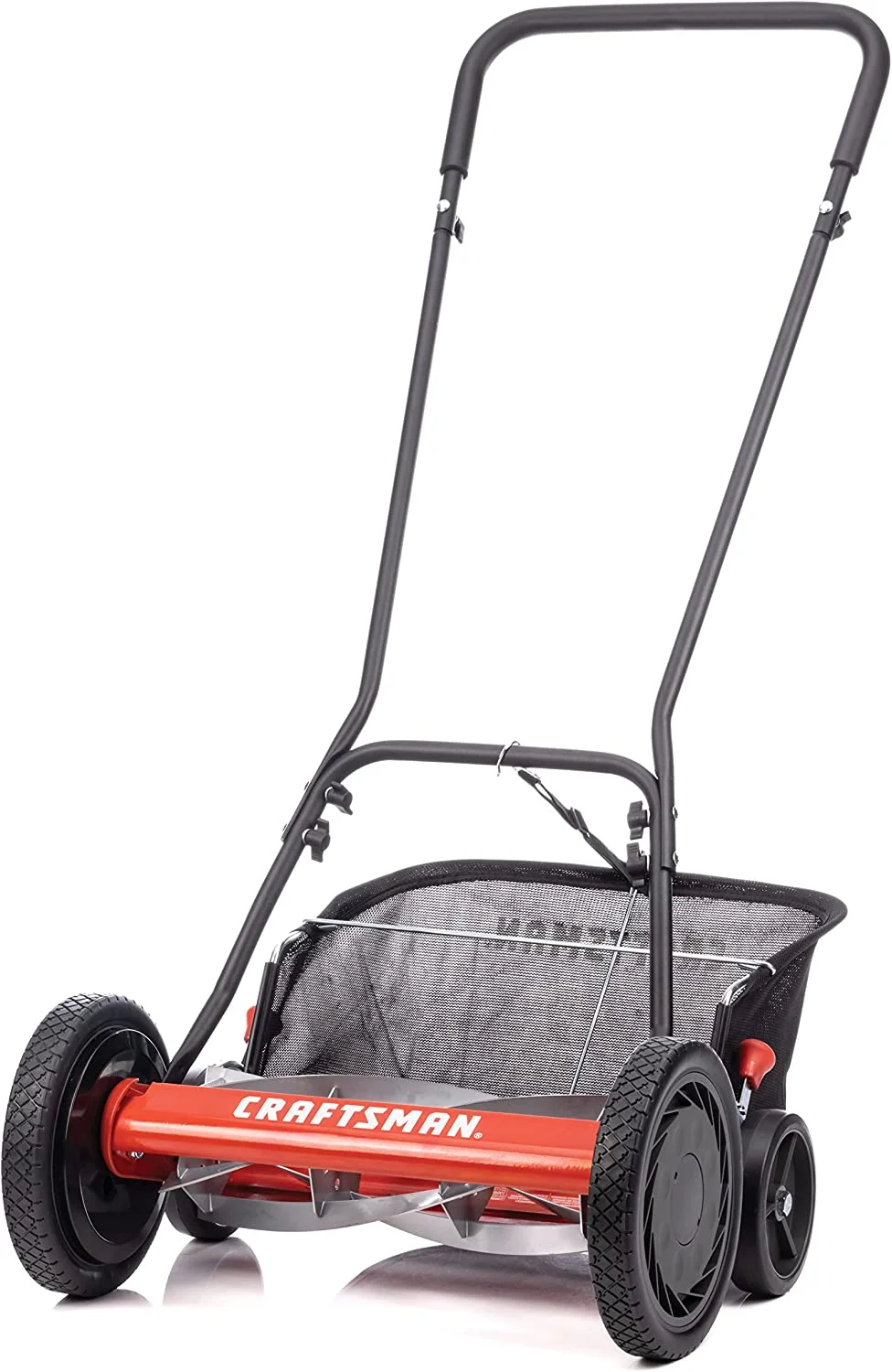 Dina 1816-18CR 18-Inch 5-Blade Push Reel Lawn Mower with Grass Catcher Red