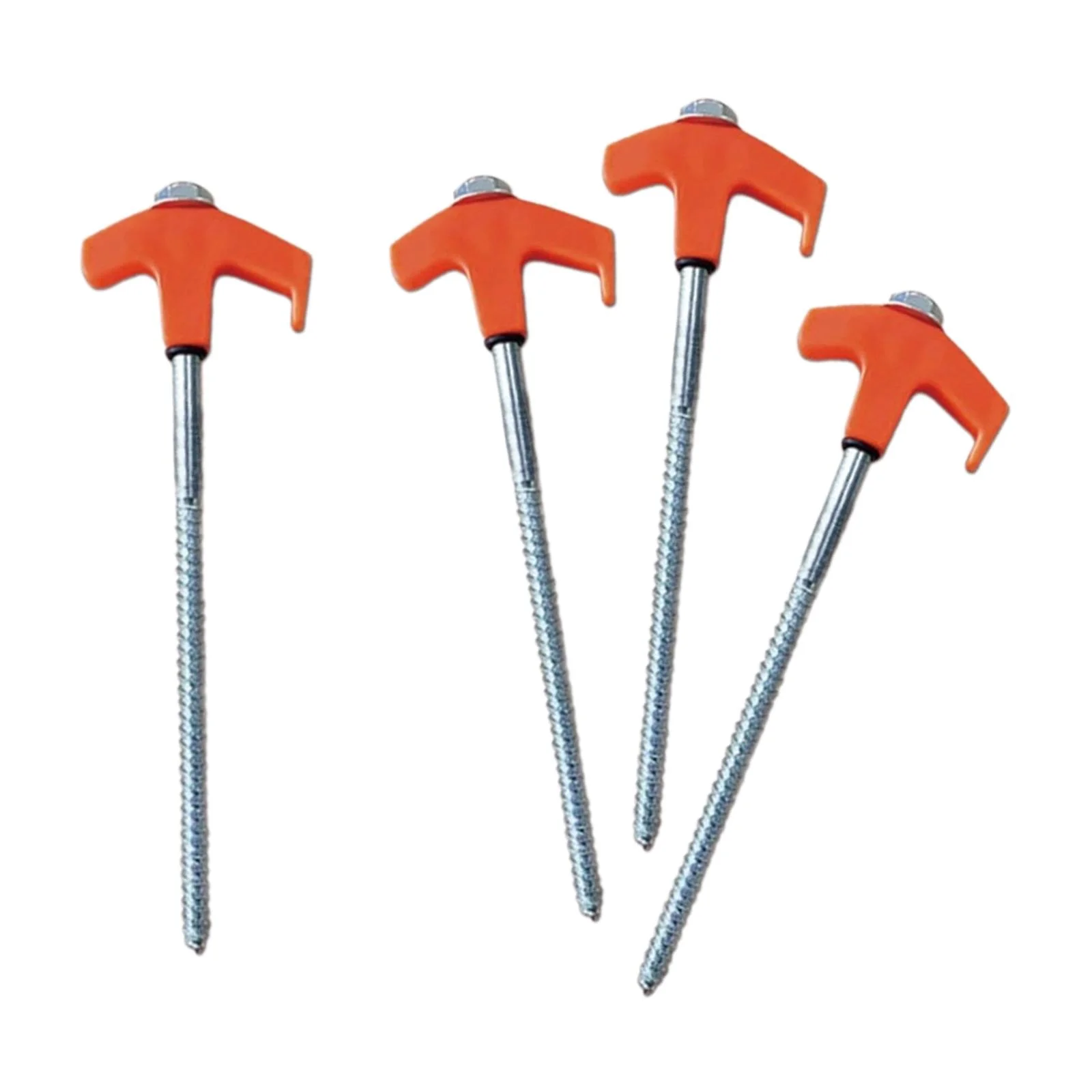 GARENDE 4Pcs Tent Stakes Camping Stakes Multifunctional Accessories Ground Anchors Tent Orange