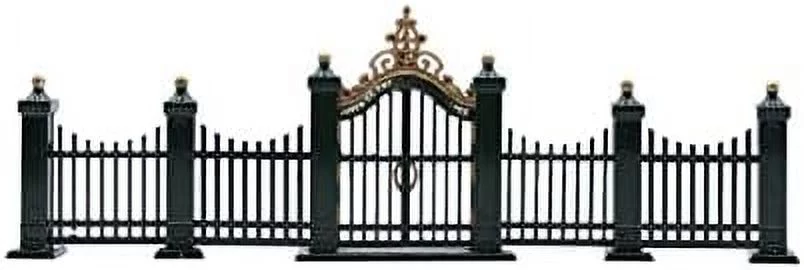 55140 Wrought Iron Gate & Fence - Set Of 9