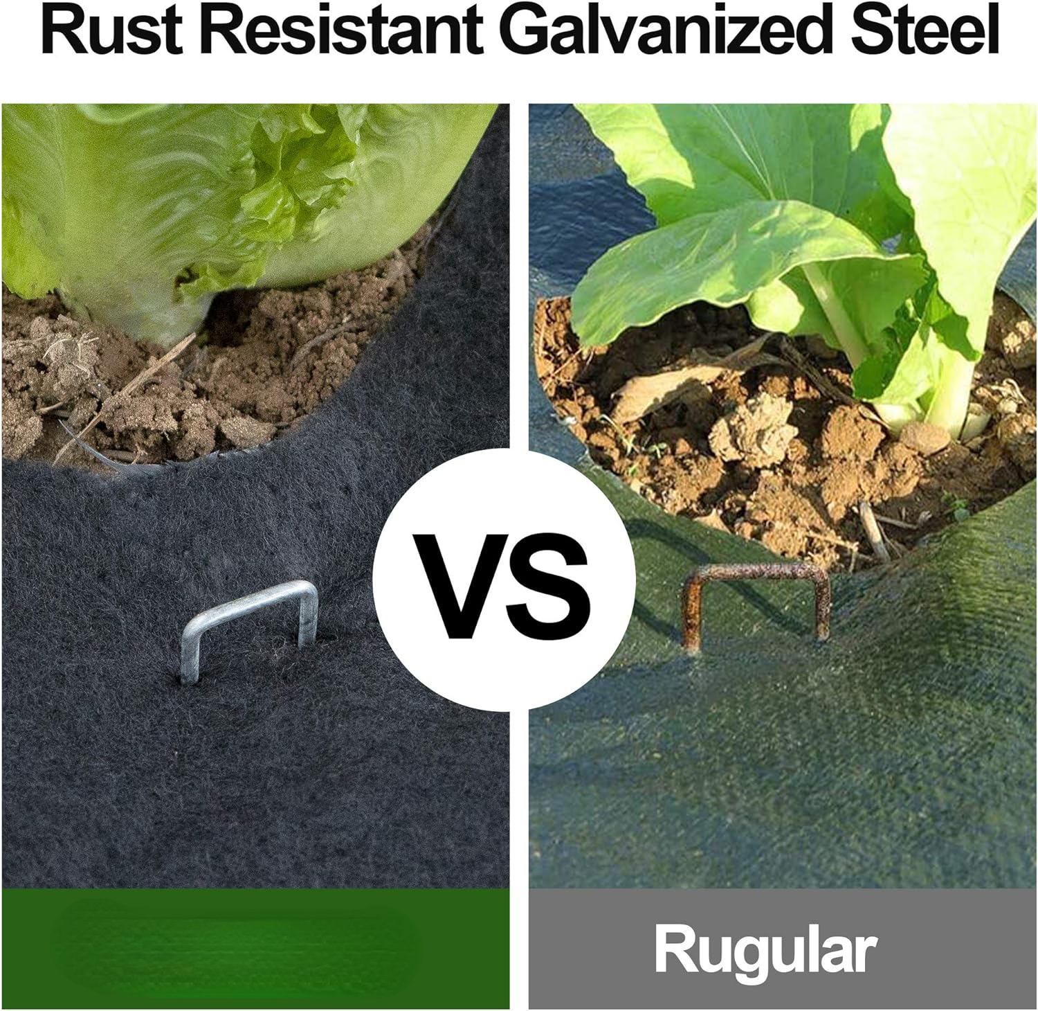 GARDEN & HOME 6 Inch Garden Stakes Galvanized Landscape Staples 11 Gauge 500 Pack Sod Pins Fence Stakes for Anchoring Weed Barrier Fabric Ground Cover Landscaping Tubing Garden Staples