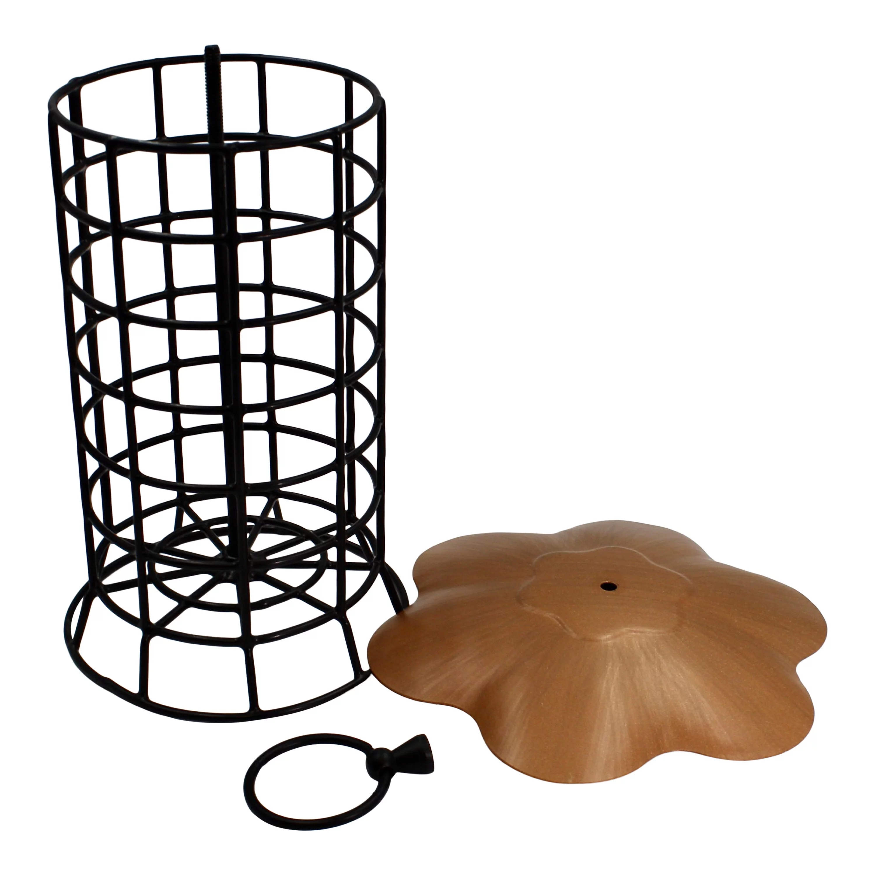 Songbird Essentials Suet Feeder Hanging Metal Bird Feeder for Suet Logs, 1 Log Capacity Copper