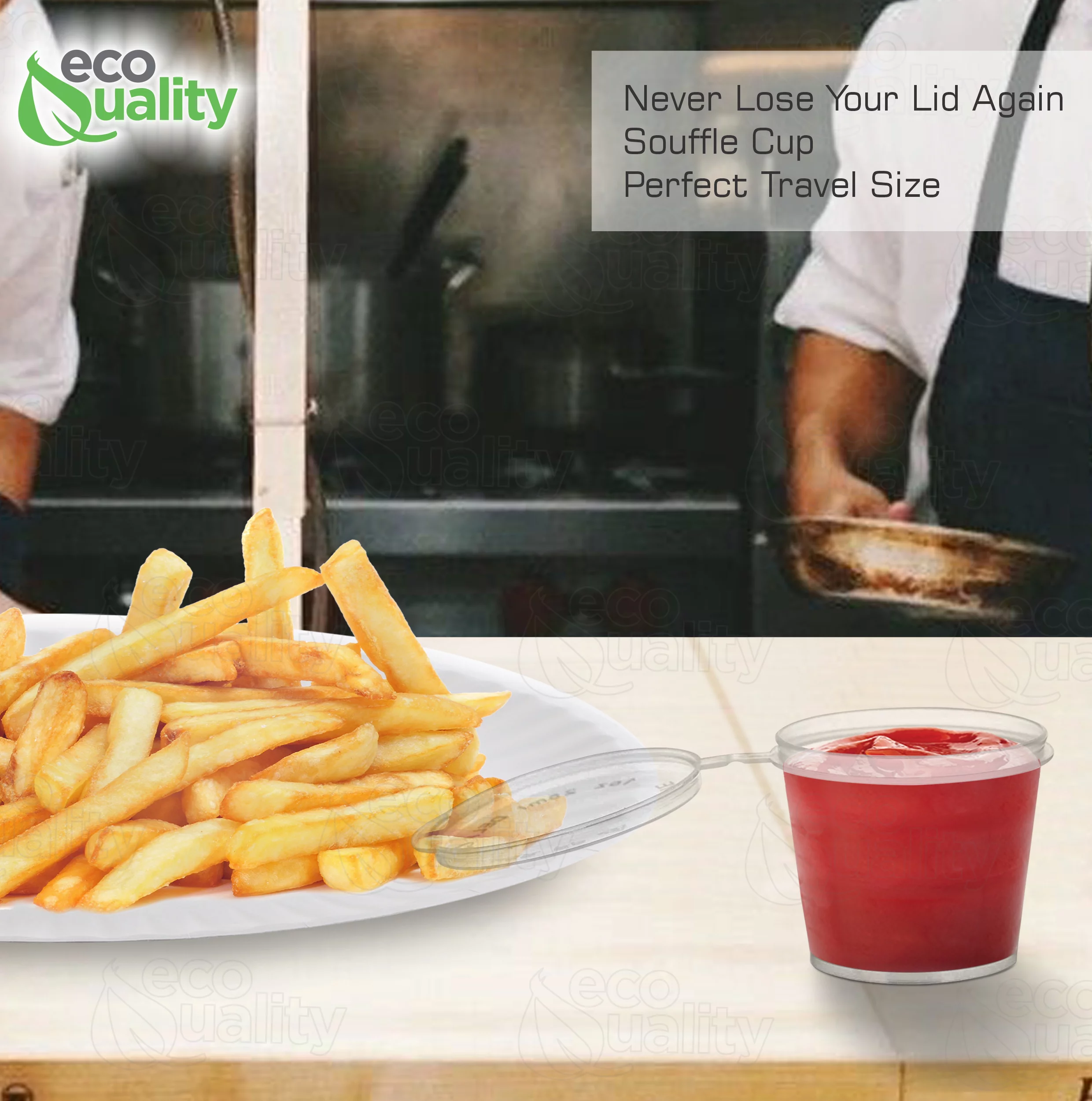 [50 Pack] 1 Oz Leak Proof Plastic Condiment Souffle Containers with Attached Lids - Plastic Disposable Portion Cup with Hinged Lid