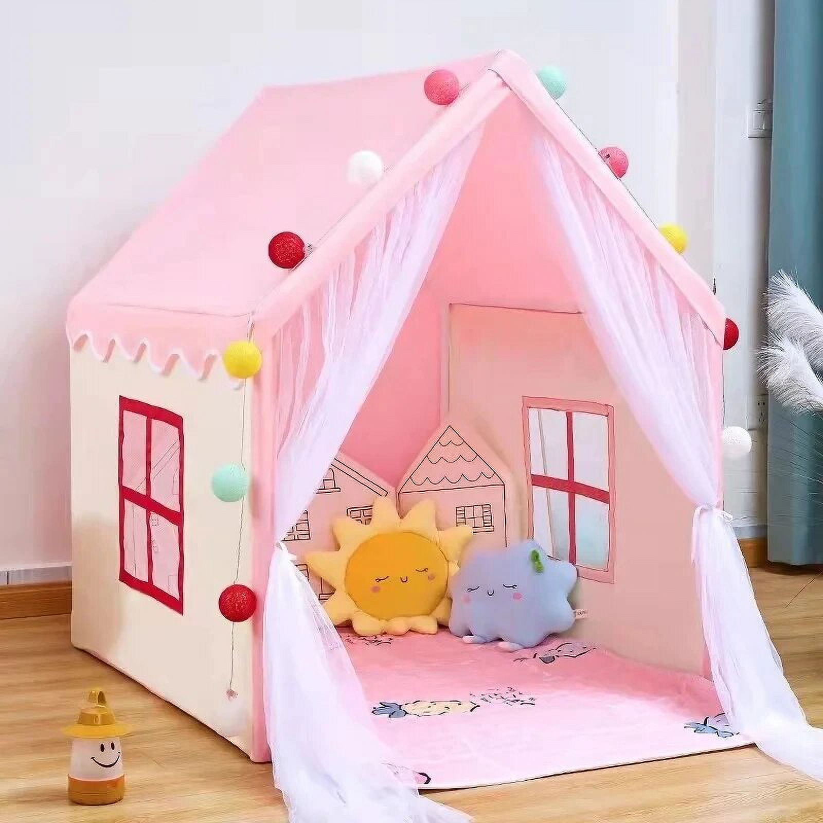 Portable Baby Play House Children Tent Teepee Tent Enfant Kids Tent Pink Blue Kids Play House Indoor Outdoor Toy Princess House Blue
