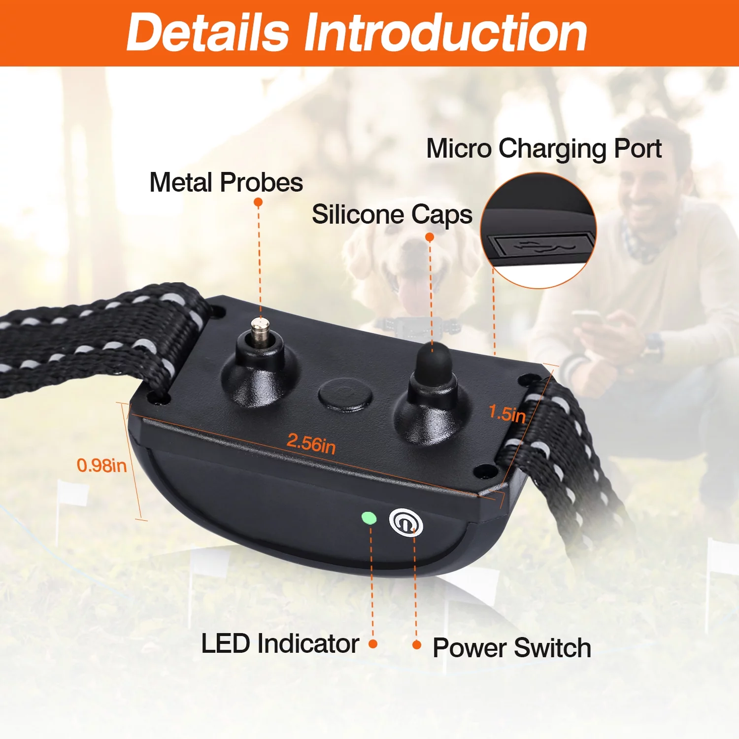 Electric Dog Collar Receiver iMounTEK Dog Training Collar Dog Shock Collar 3 Training Modes Beep Vibration and Shock Up to 850ft Remote Range Rainproof for Small Medium Large Dogs
