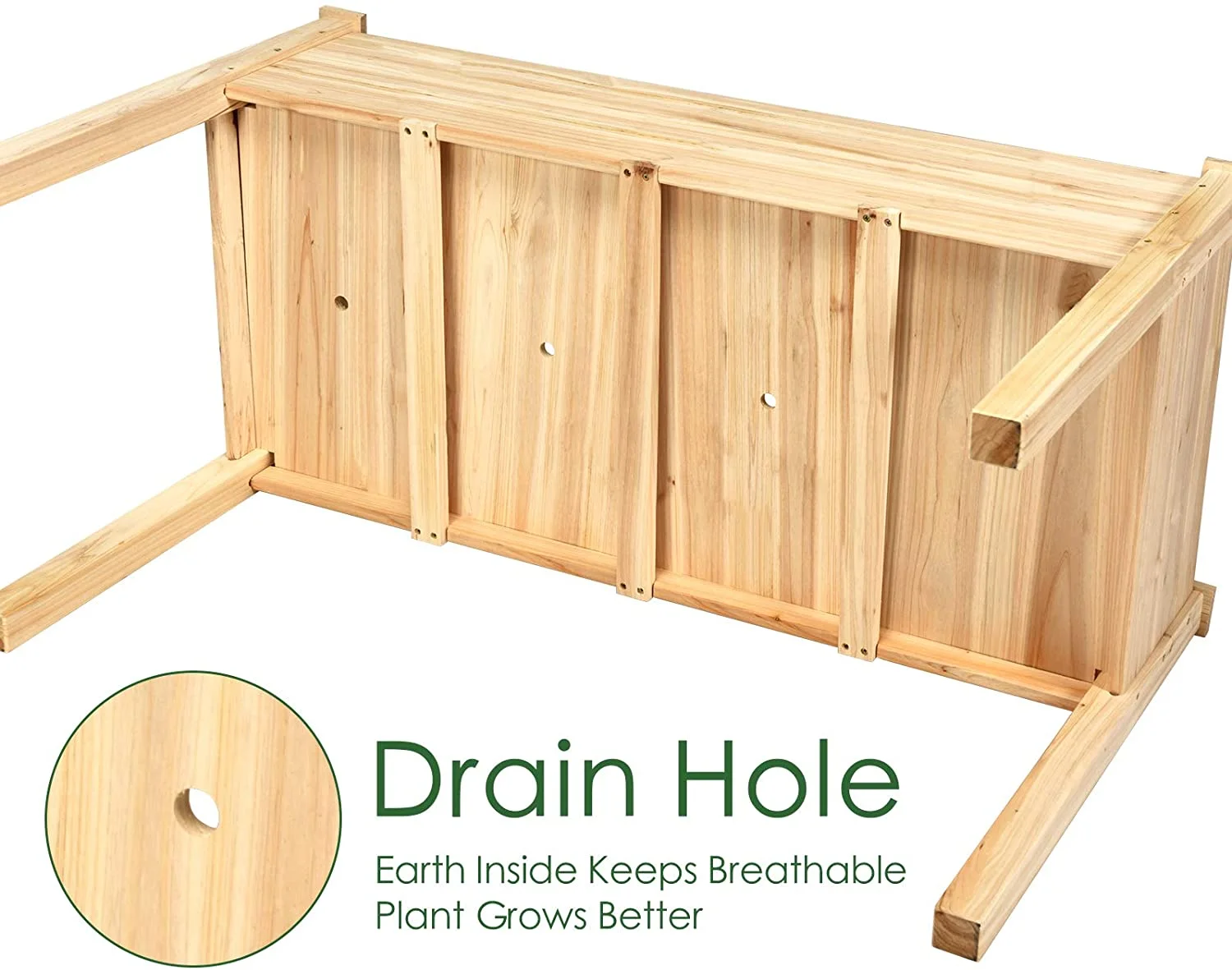 Raised Garden Bed Kit Elevated Planter Box for Vegetables Fruits Herb Grow, Heavy Duty Natural Cedar Wood Frame Gardening Planting Bed for Deck Patio Yard, 49.5