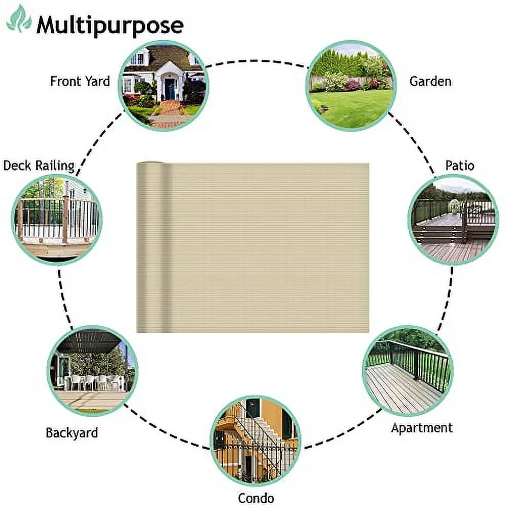 8'x50' Sun Shade Fabric Roll Cloth Pergola Patio Cover Provide Shade Knitting Mesh Screen Heavy Duty Provide Privacy Permeable UV Resistant (Beige)