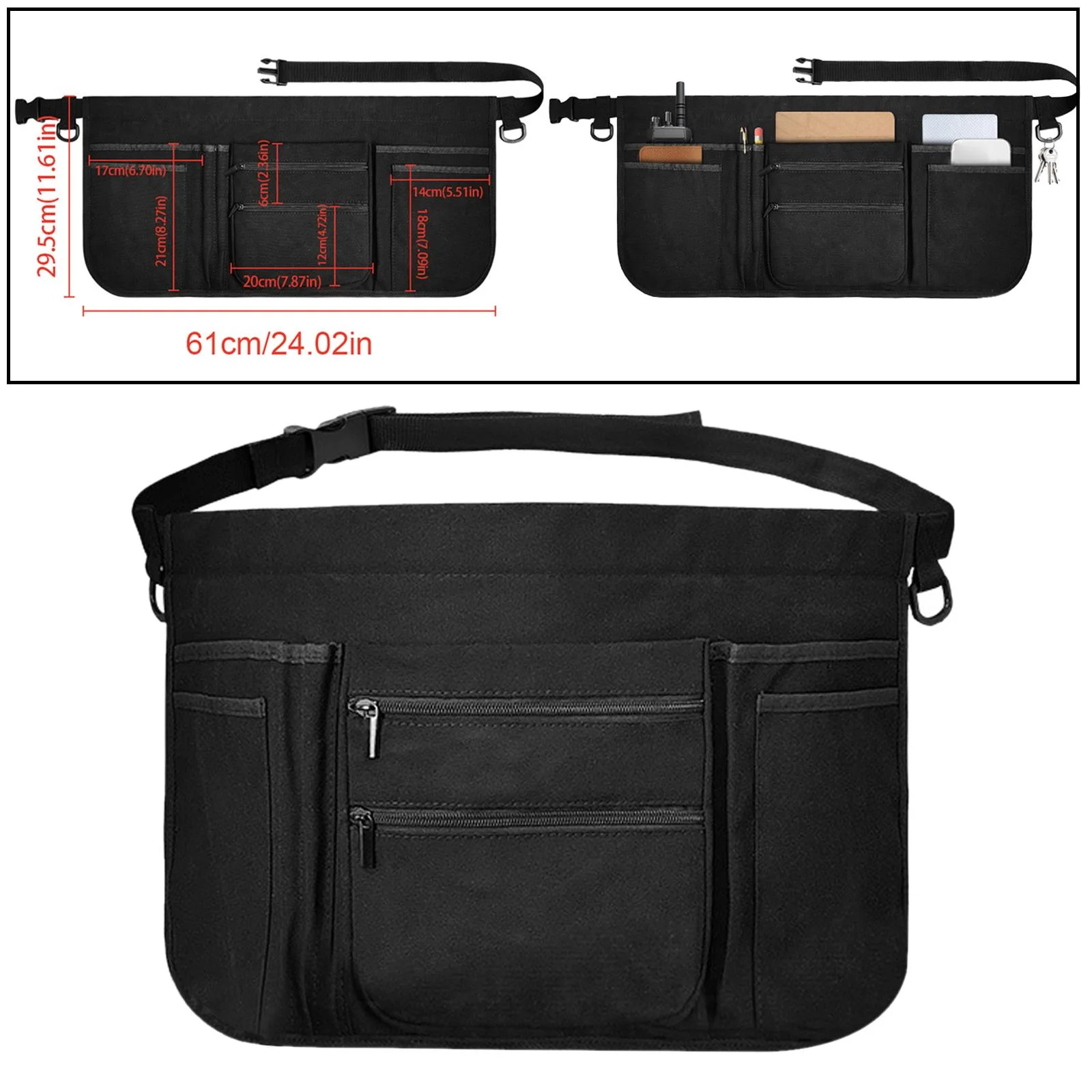 kowaku Restaurant Waiter Apron Tool Aprons Waist Money Pouch with Multiple Pockets Waitress Accessories Waitress Apron for Carpenter