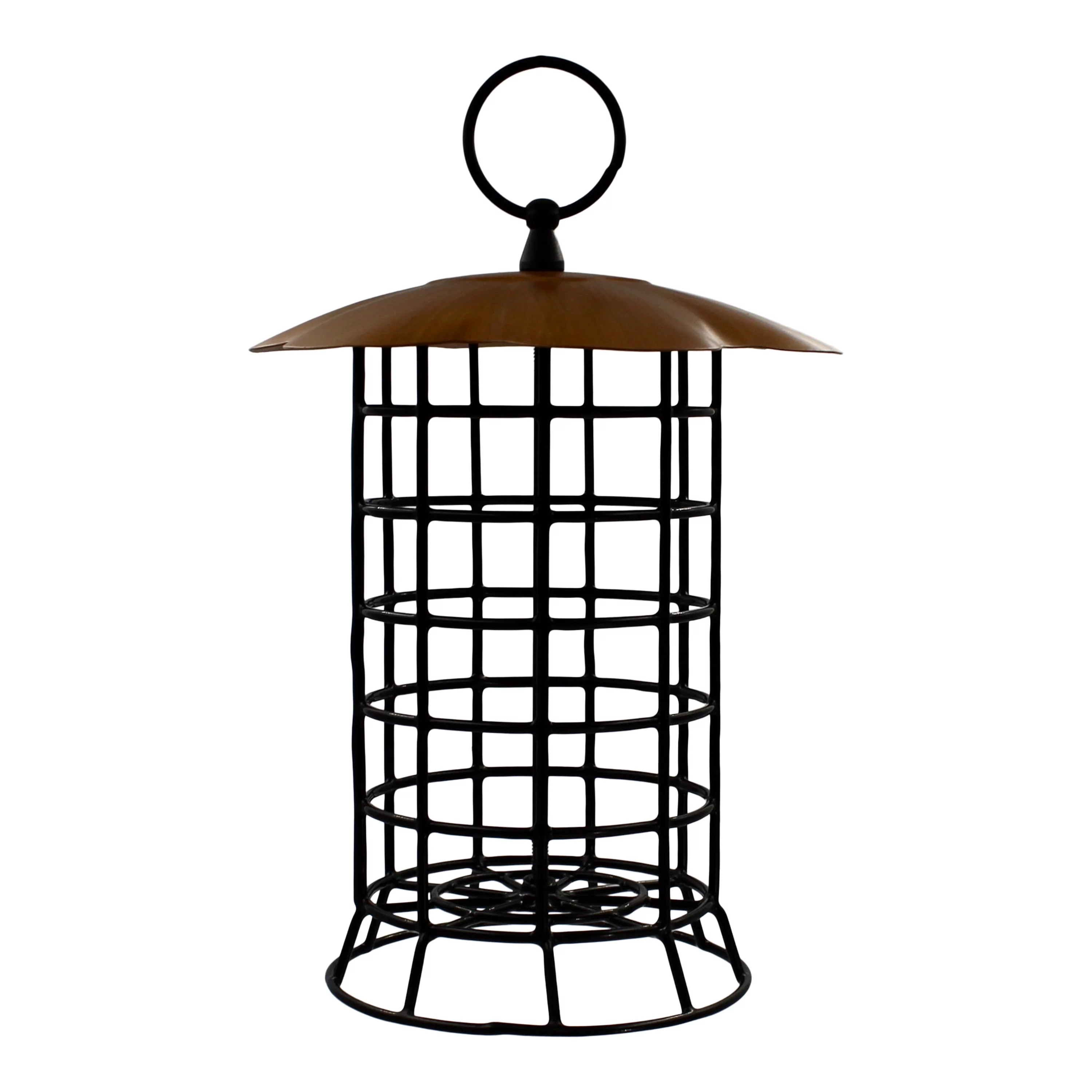 Songbird Essentials Suet Feeder Hanging Metal Bird Feeder for Suet Logs, 1 Log Capacity Copper