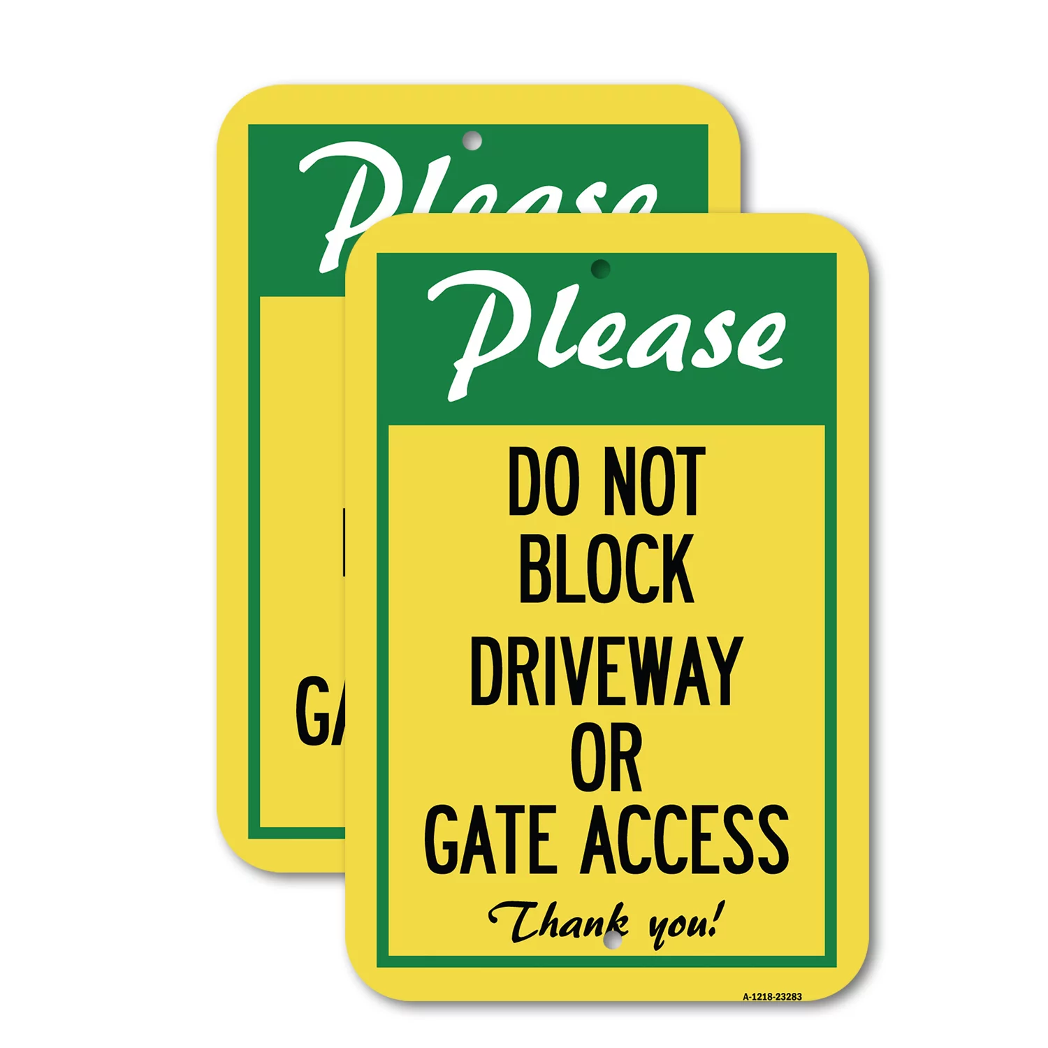 (2 Pack) Please Do Not Block Driveway or Gate Access Thank You | 12