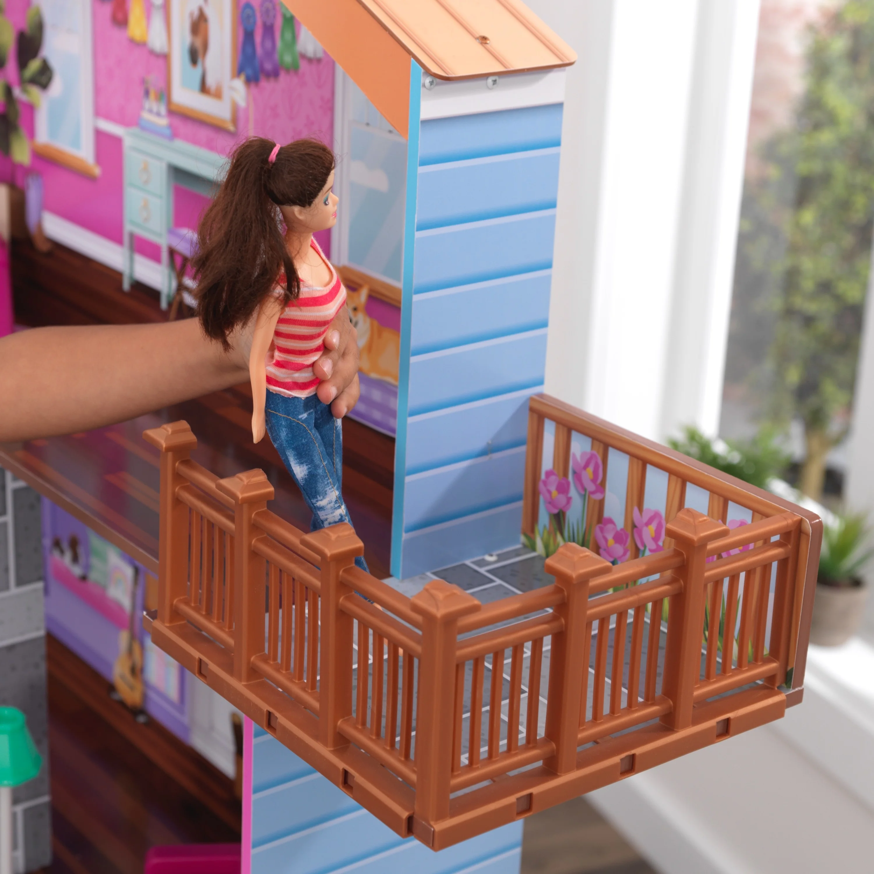 KidKraft Grand Horse Stable Wooden Dollhouse with Bonus Horse Figure, Lights, Sounds and 26 Pieces