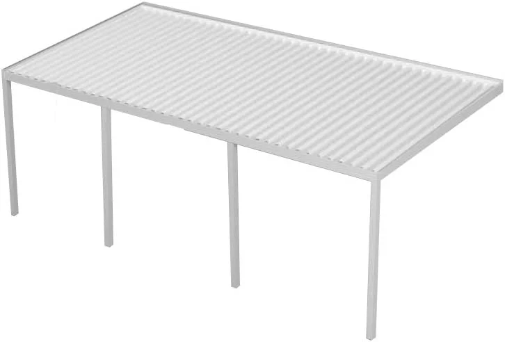Four Seasons OLS Optima 22 ft wide x 12 ft deep Aluminum Patio Cover with 40lb Snowload & 4 Posts in White