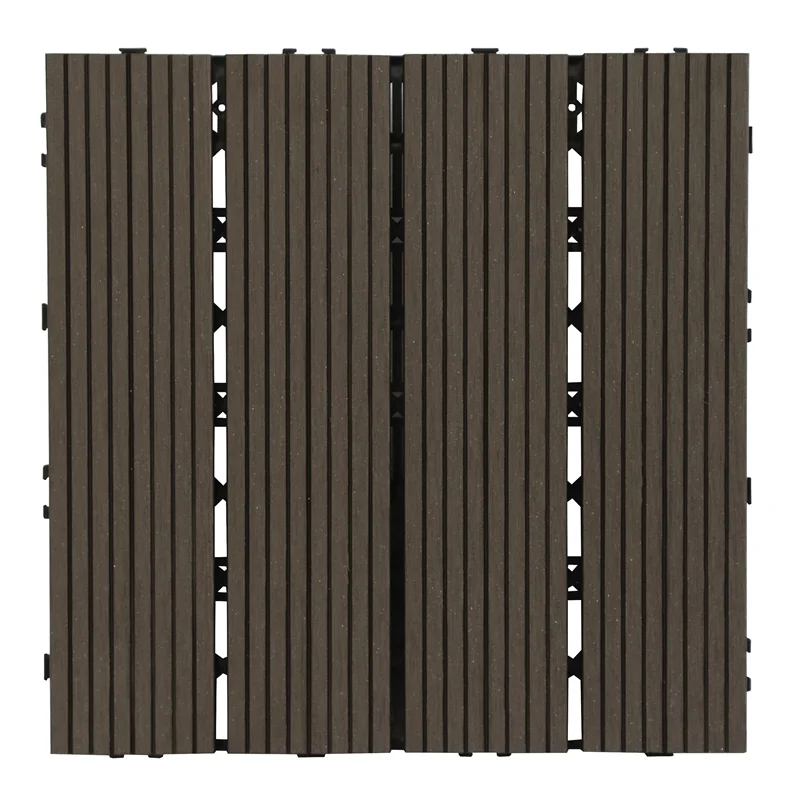 Pack of 9 Charcoal Color Decking Tiles - 11.8