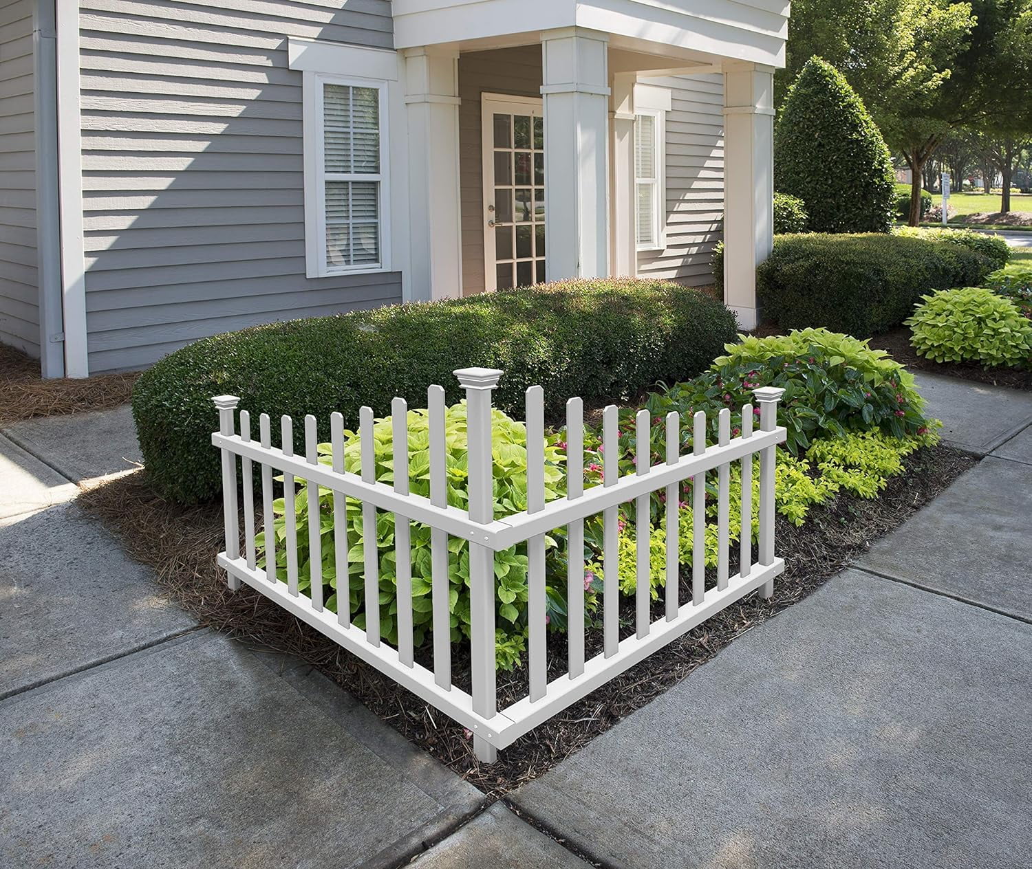 Outdoor Products ZP1907 No Dig Vinyl Corner Picket Unassembled Accent Fence, 40