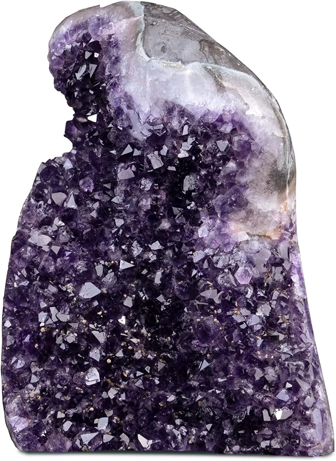 Crystal Allies Materials: All Natural Deep Purple Polished Amethyst Crystal Cluster Geode Healing Stone for Mediation and Reiki From Brazil - 4lb