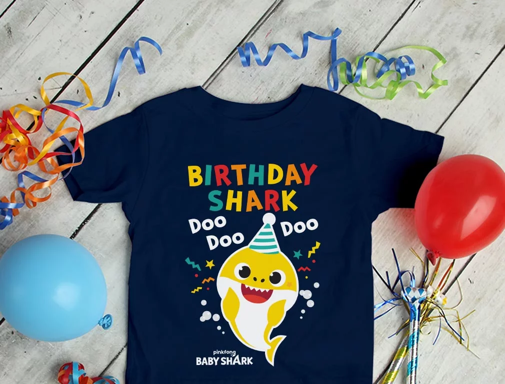 Baby Shark Themed Birthday T-Shirt for Toddlers: Fun & Comfy - Perfect for Shark-Loving Boys and Girls' Birthday Celebrations 2T Navy
