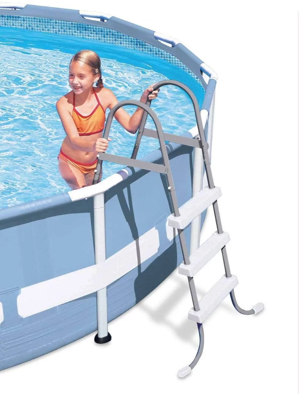 Intex Steel Frame Above Ground Swimming Pool Ladder for 42