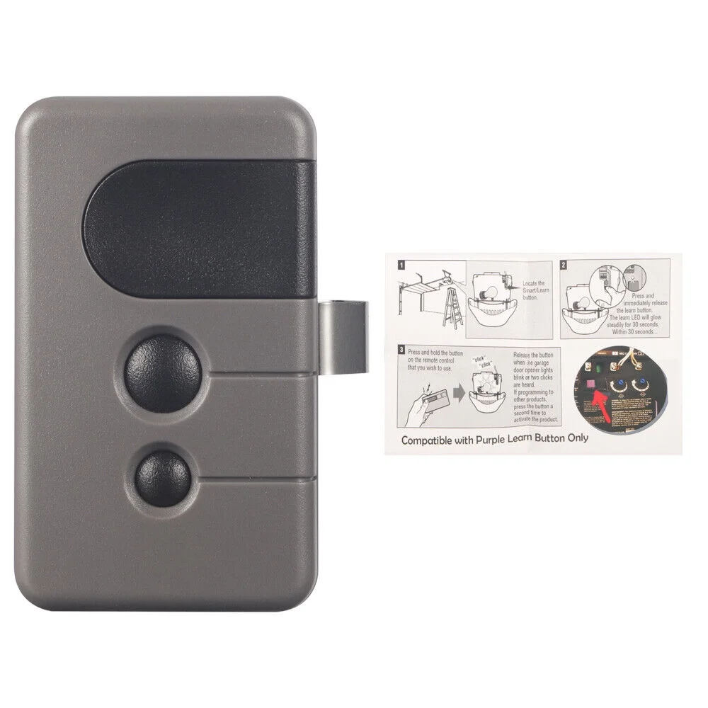 Gray Garage Door Opener Remote Control - Battery Powered for Craftsman HBW2028