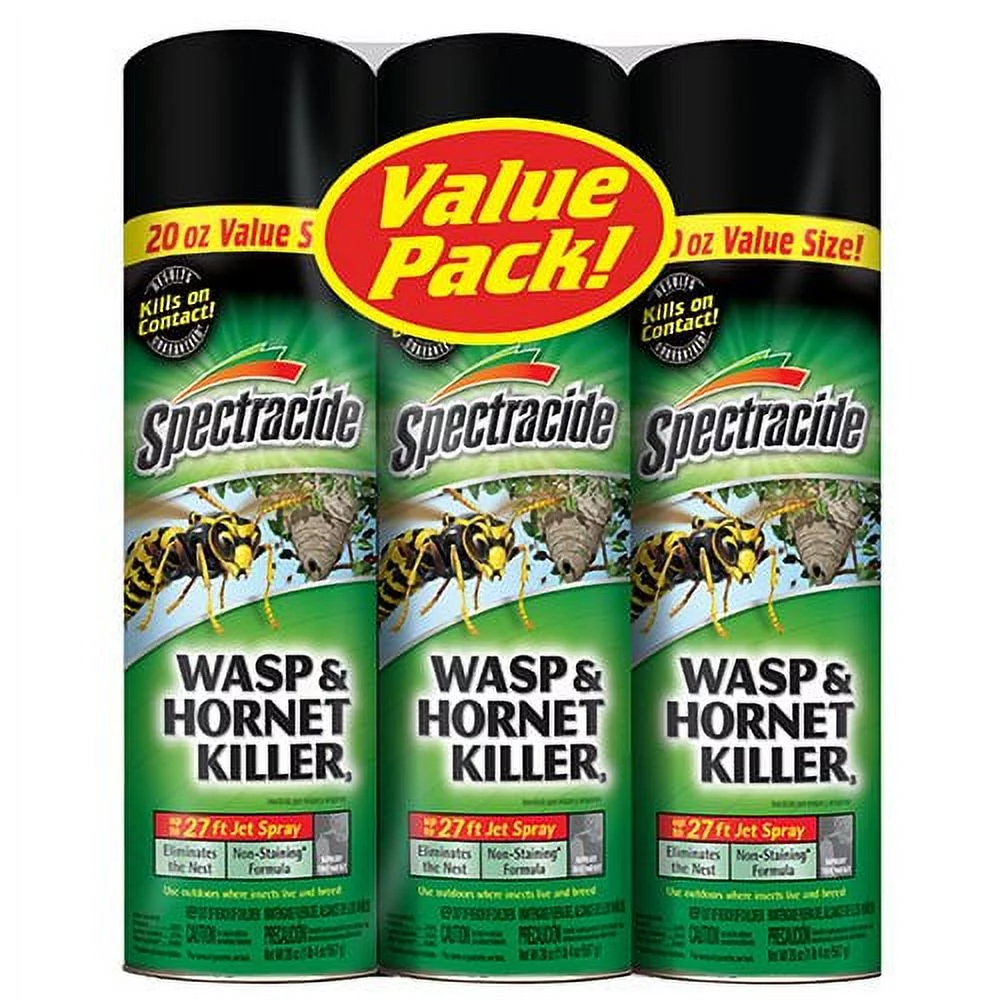 Spectracide Wasp & Hornet Killer Aerosol Spray, 20 Oz., 3 Count