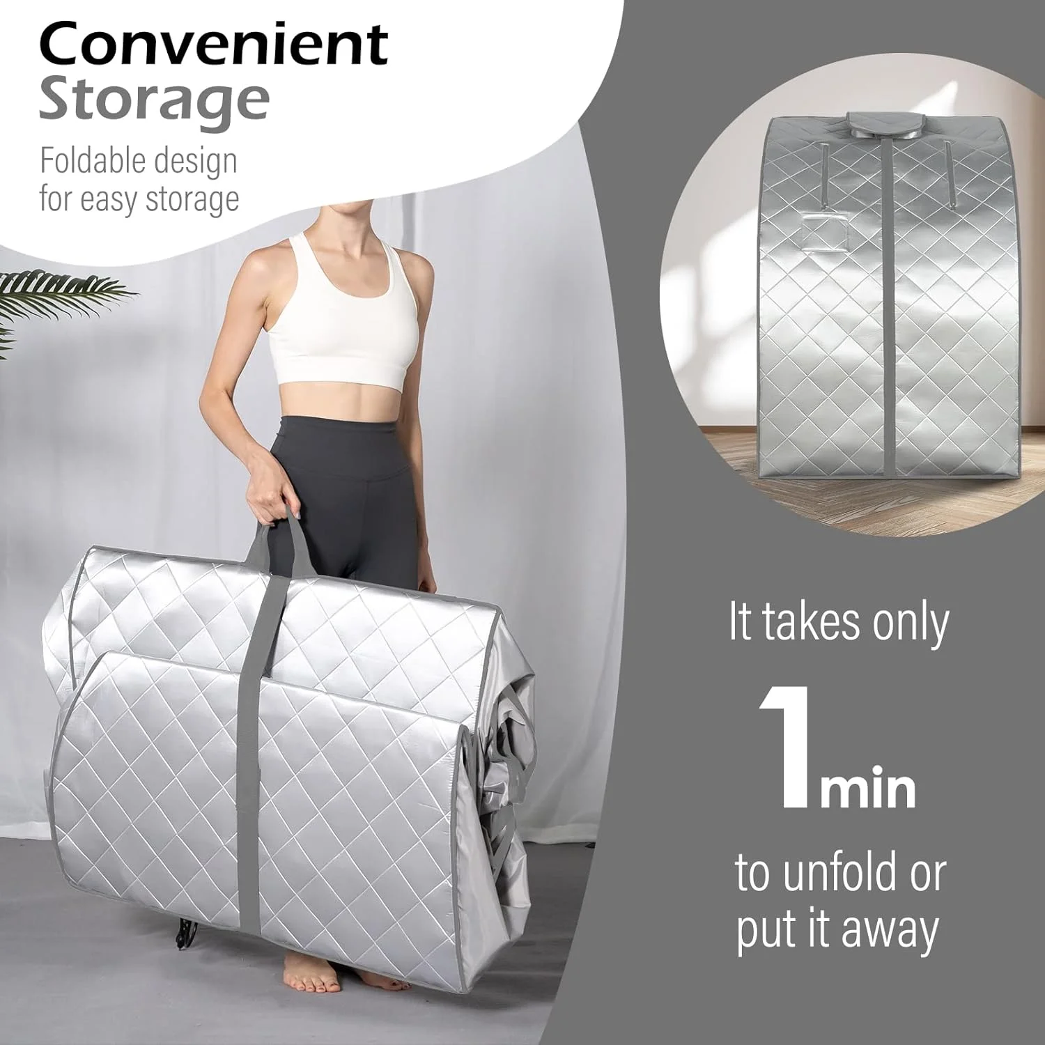 ZONEMEL Portable Far Infrared Sauna for Home, Personal Sauna Spa for Relaxation Detox at Home, 1 Person Full Body Sauna Tent with Separate Heating Foot Pad & Foldable Chair