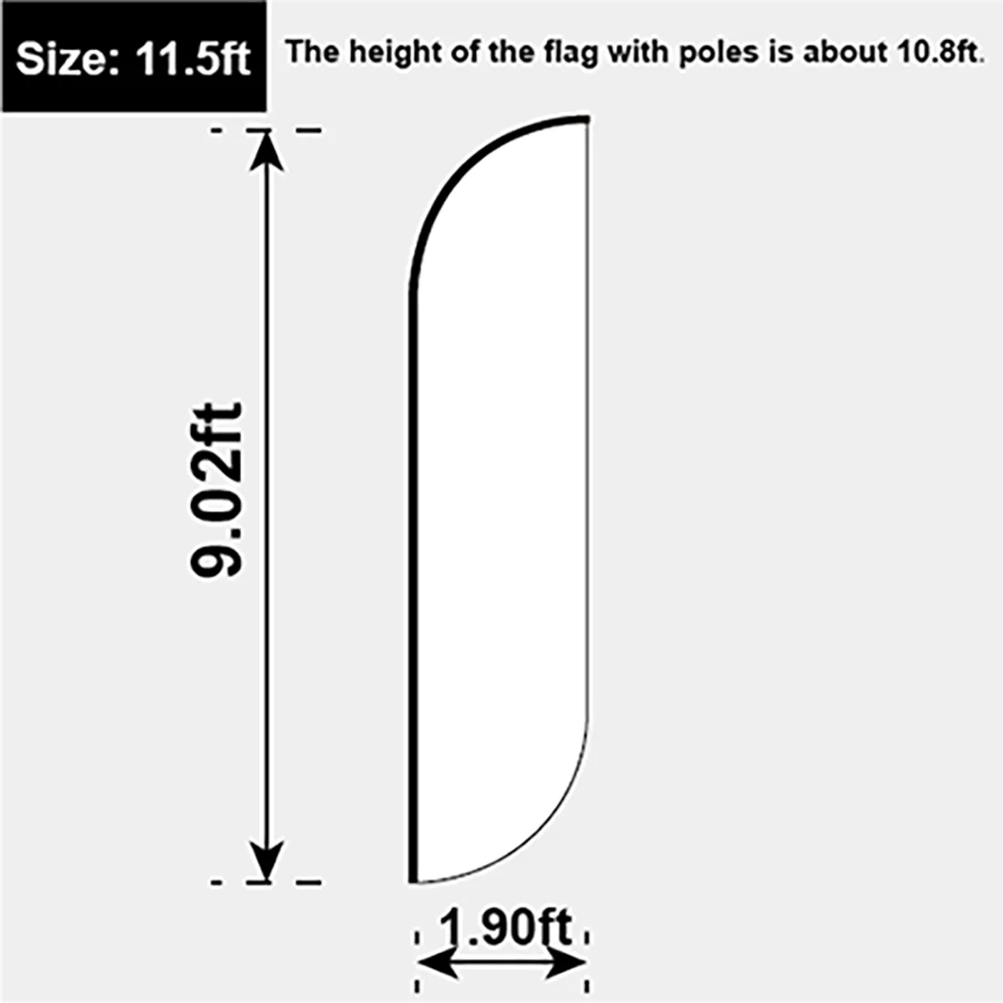 11.5ft / 3.5m Custom Feather Flag Kit with Poles Stake for Advertising