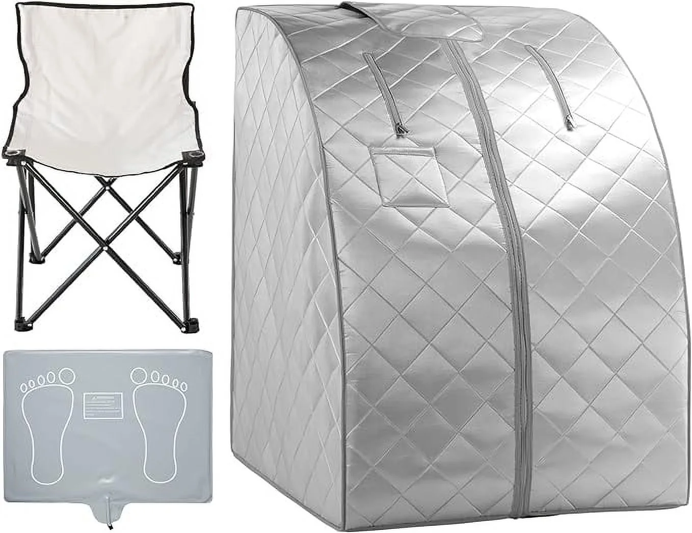 ZONEMEL Portable Far Infrared Sauna for Home, Personal Sauna Spa for Relaxation Detox at Home, 1 Person Full Body Sauna Tent with Separate Heating Foot Pad & Foldable Chair