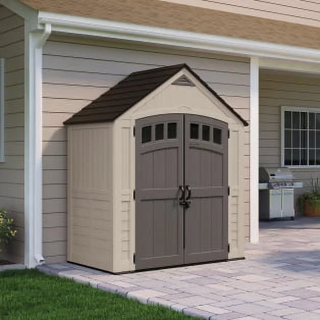 Suncast 7' x 4' Carlisle Resin Outdoor Storage Shed, Vanilla