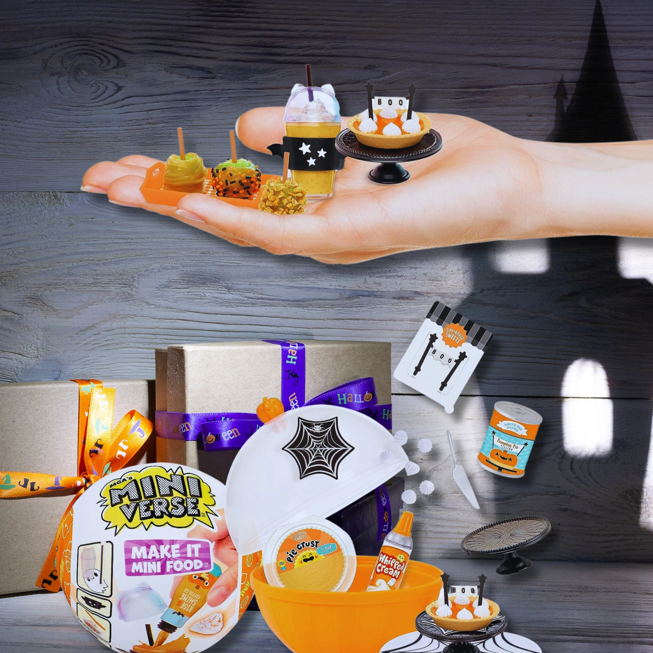 (1) MGA's Miniverse Halloween Series 1: DIY Resin Mini Food Collectibles - Blind Pack, Non-Edible, Kids Ages 8+ Halloween Trick-or-Treat Party Favors Gift Bag Stocking Stuffer & CUSTOM Storage Carrier