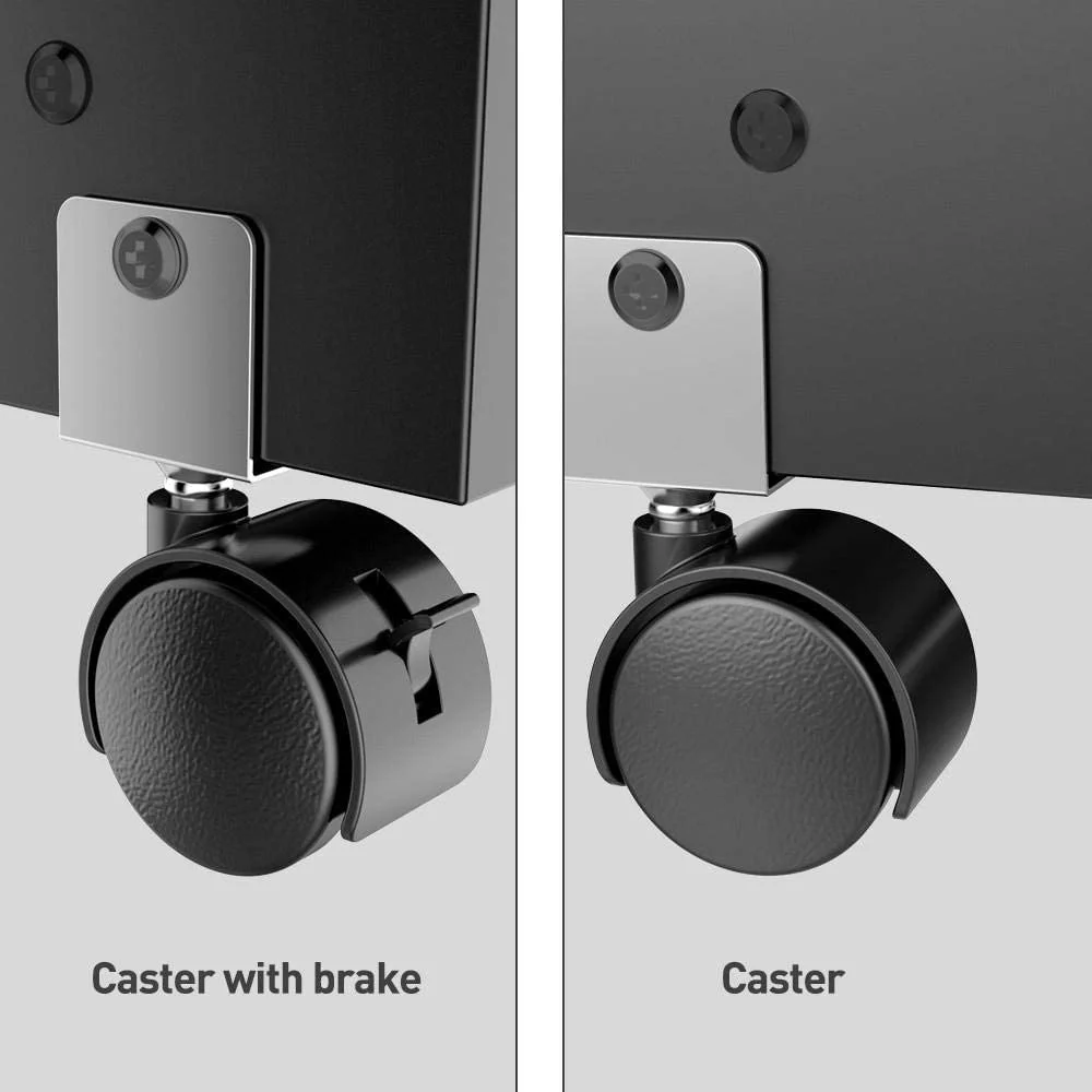 Mobile Printer Stand with Storage and Adjustable Shelf for Home Office, Rolling Wood Storage Cabinet on Wheels, Black