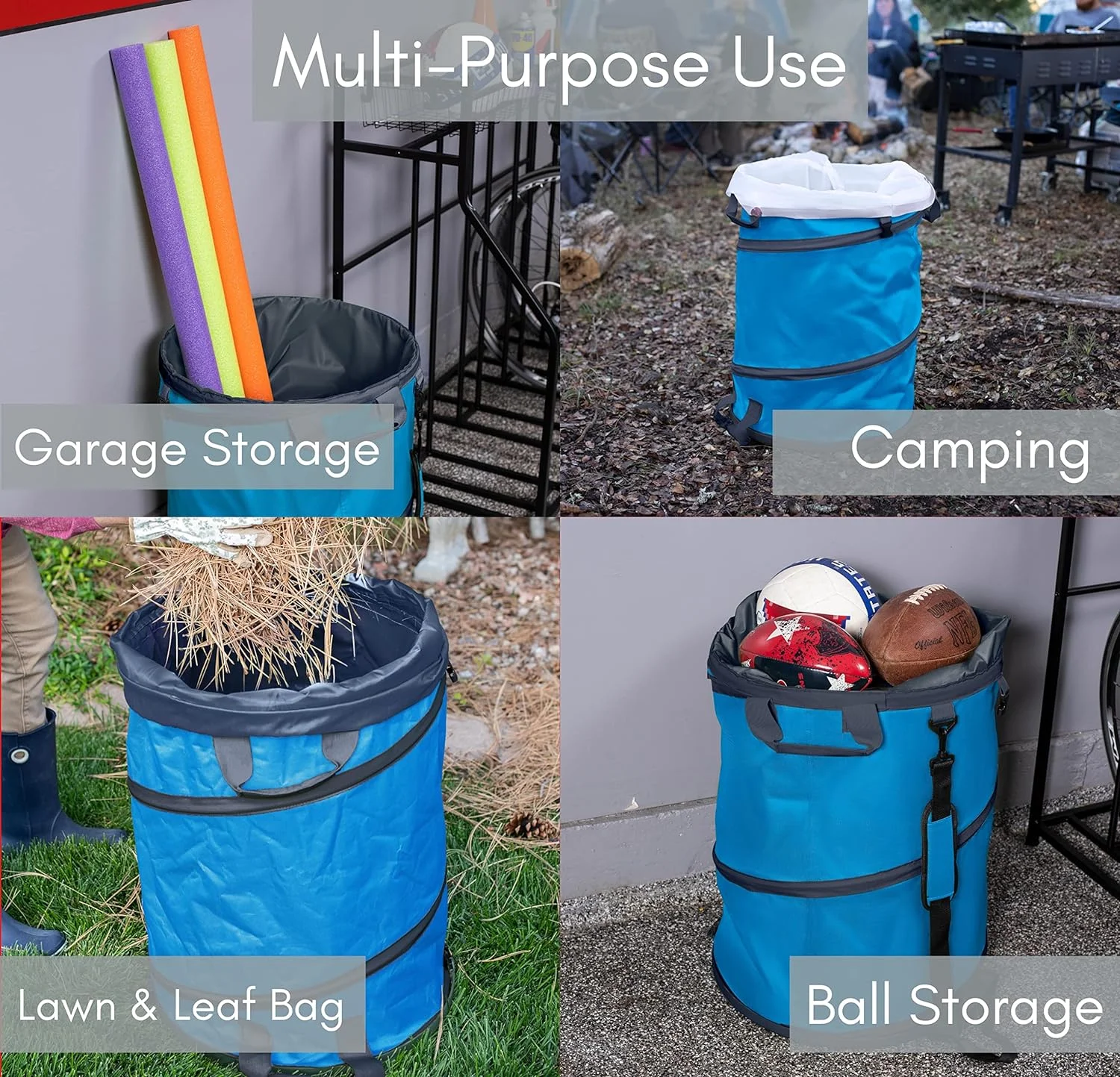 BirdRock Home 30 Gallon Collapsible Lawn and Leaf Bag - Blue