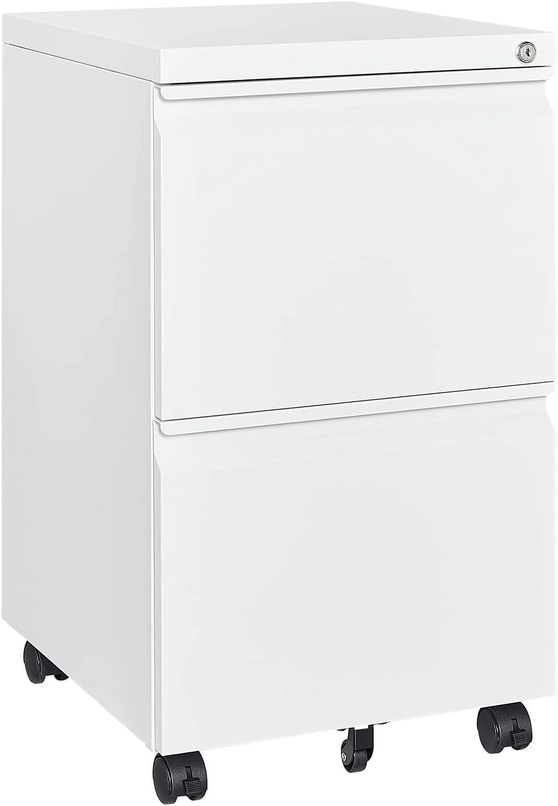 File Cabinet 3 Drawers on Wheels Under Desk, Black Metal Rolling File Cabinets with Lock for Home Office