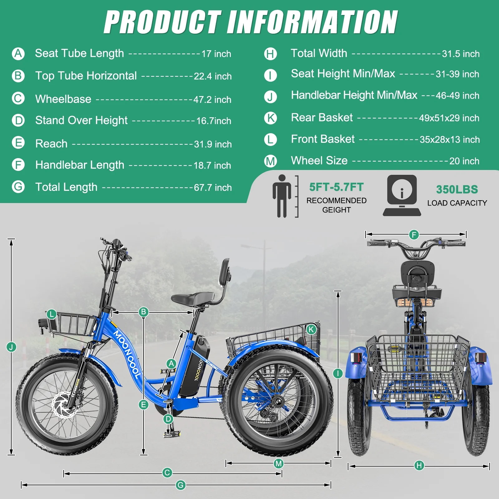 ABORON Electric Bike for Adults, 500W Ebike with 48V 14.5Ah Removable Lithium Battery, 20