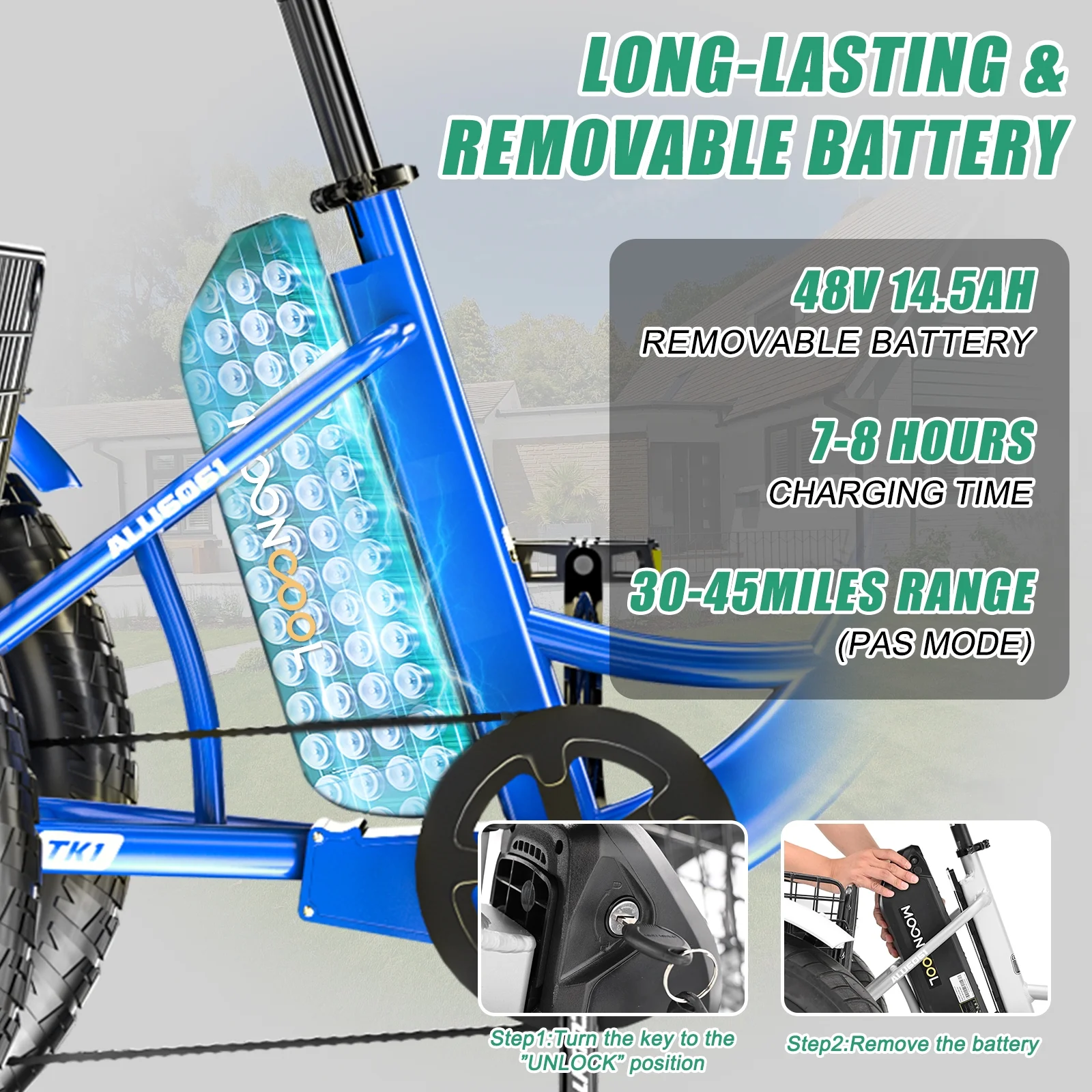 ABORON Electric Bike for Adults, 500W Ebike with 48V 14.5Ah Removable Lithium Battery, 20