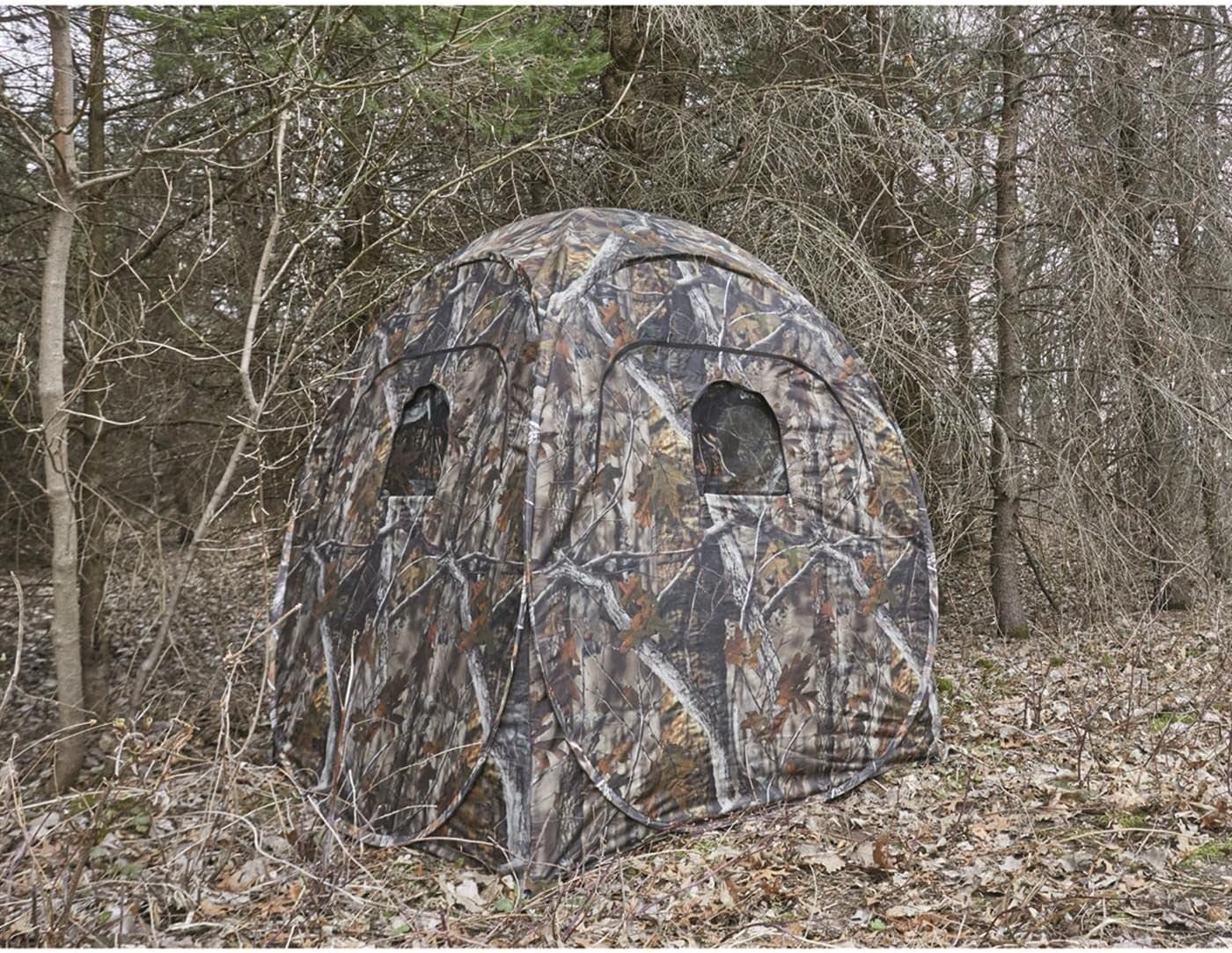 Guide Gear Deluxe Pop-Up Hunting Ground Blind, 1-2 Person Tent, Hunting Gear, Equipment, and Accessories, 4-Panel Spring Steel
