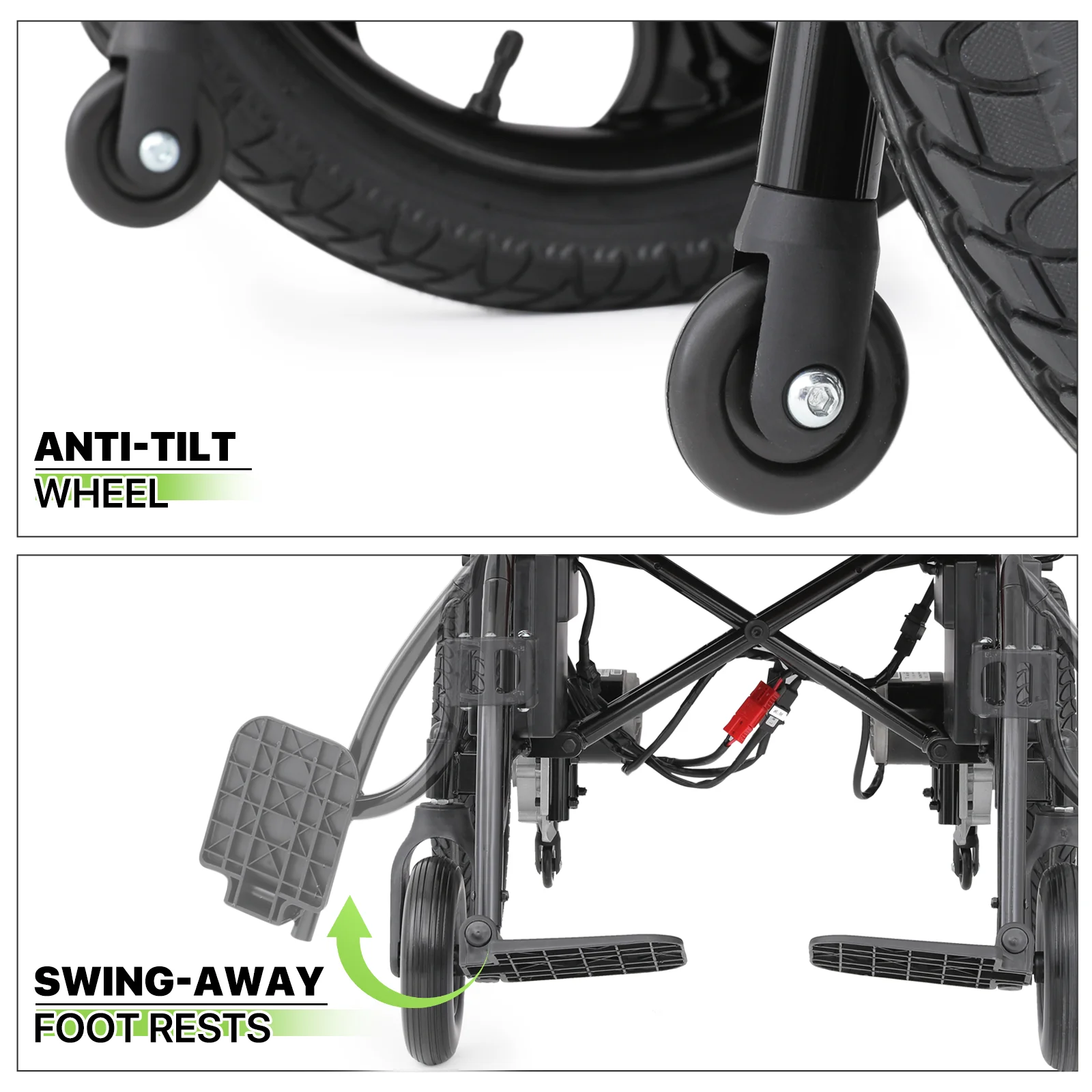 Magshion Electric Wheelchair for Adults Intelligent Power Wheelchairs Foldable w/Manual Brake, 12 Miles Long Travel Range, Red