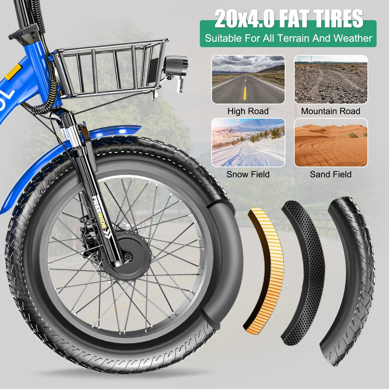 ABORON Electric Bike for Adults, 500W Ebike with 48V 14.5Ah Removable Lithium Battery, 20