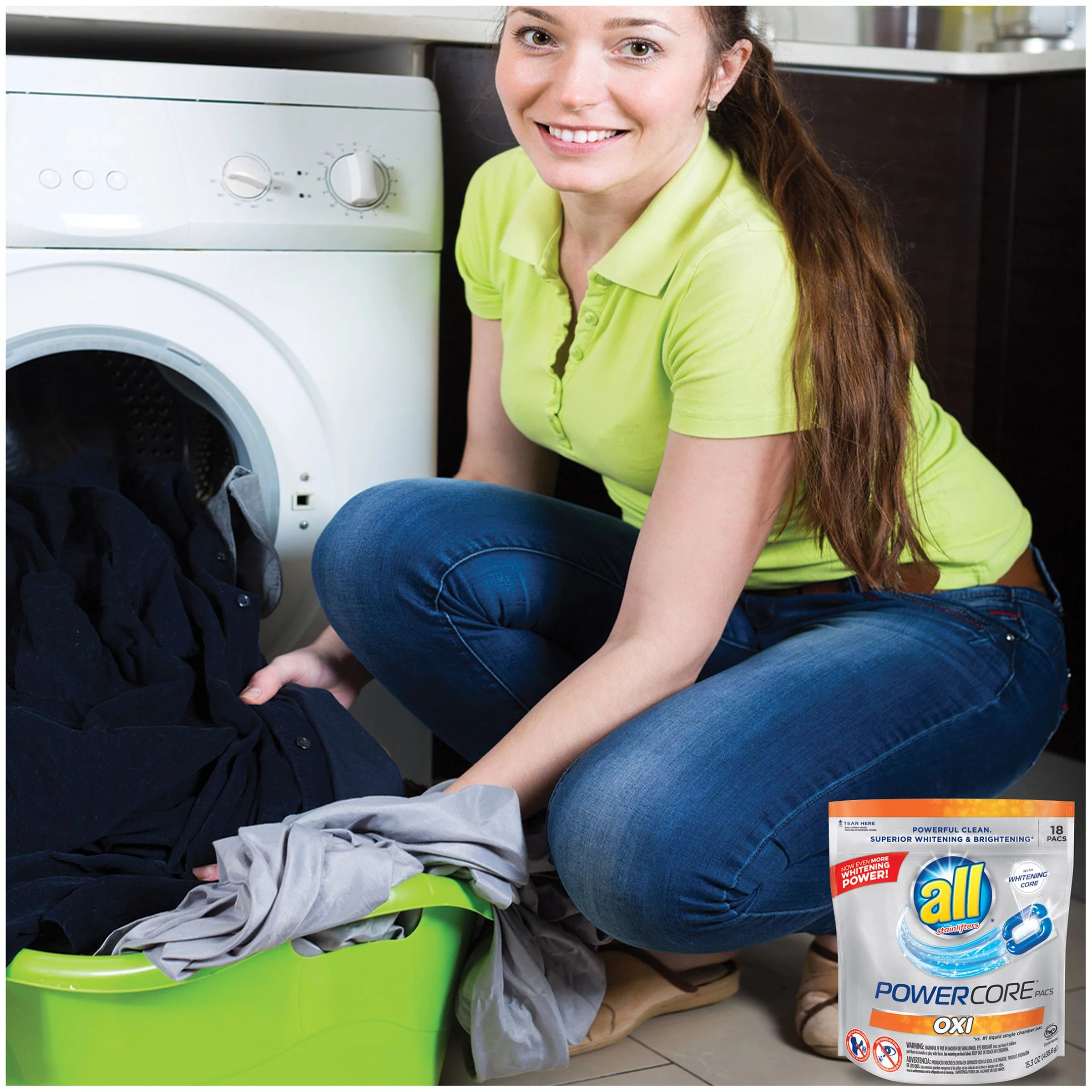 all Oxi POWERCORE PACS Laundry Detergent 18 ct Pouch