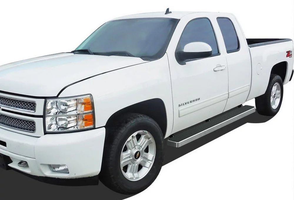 APS iBoard Running Boards 6 inches Compatible with Chevy Silverado GMC Sierra 1500 2500 1999-2013 Double Cab & 2500HD 3500 2001-2014 (Exclude CK Classic) Stainless Steel (Nerf Bars Side Steps Bars)