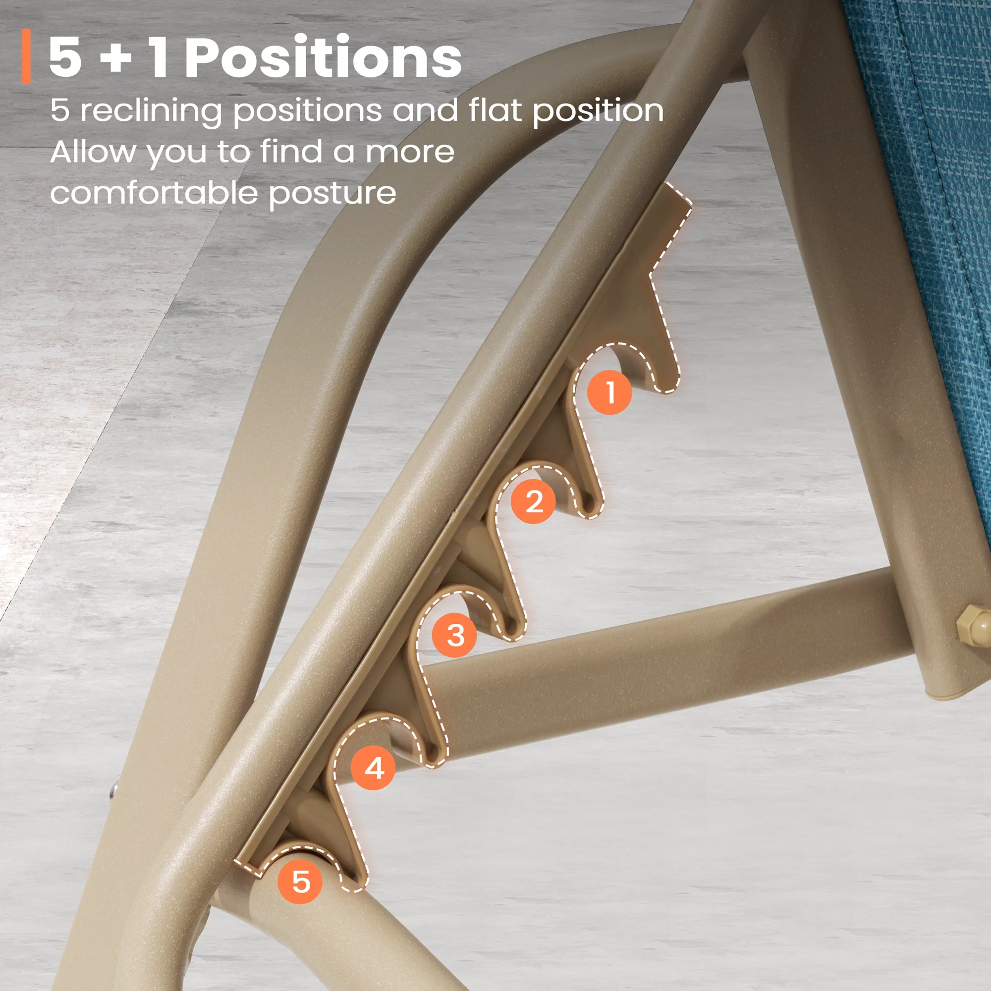 Pellebant Set of 2 Outdoor Chaise Lounge Chairs Aluminum Patio Folding Recliners ,Blue