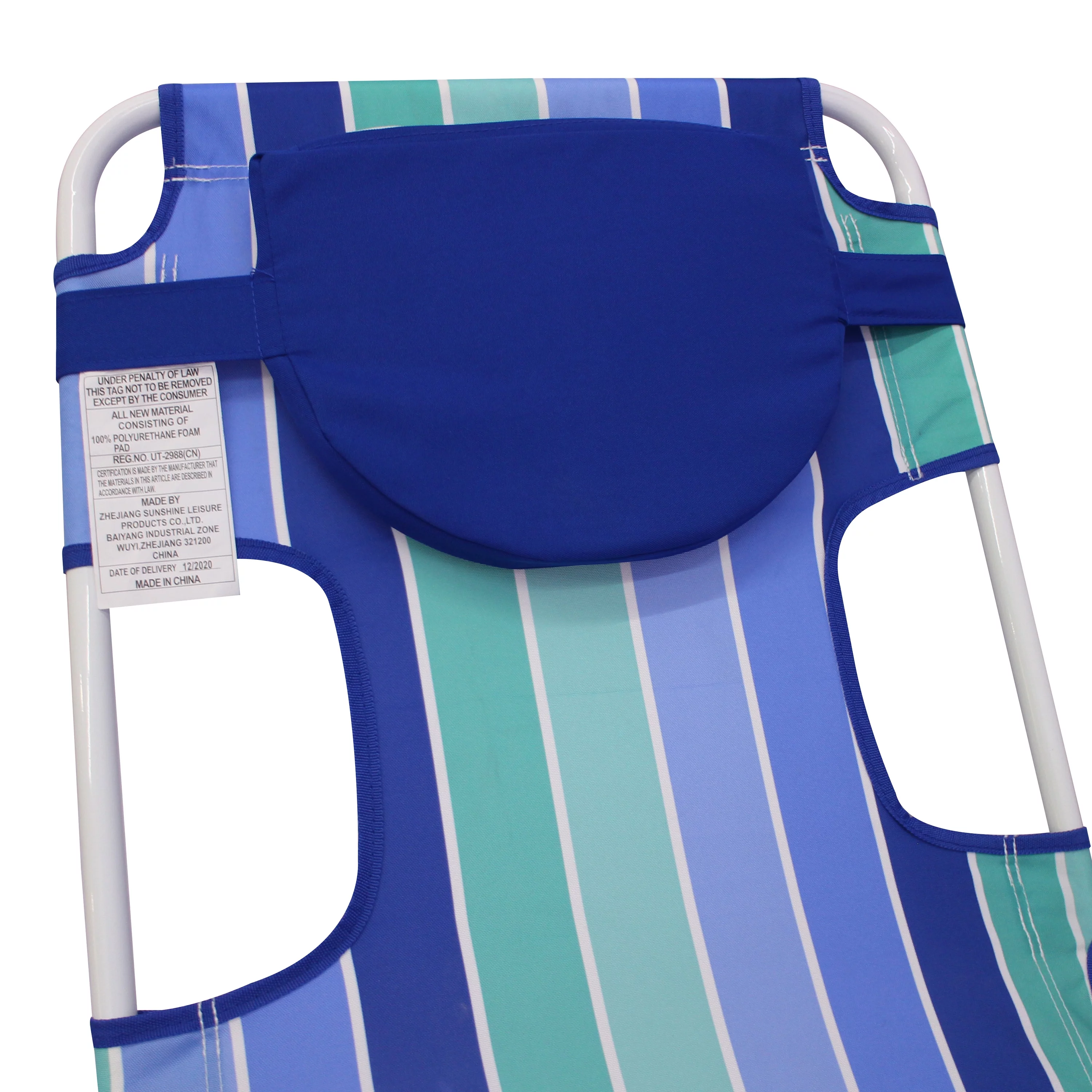 2-Pack Mainstays Folding Backpack Face-Down Beach Lounger, Blue & Green Stripe