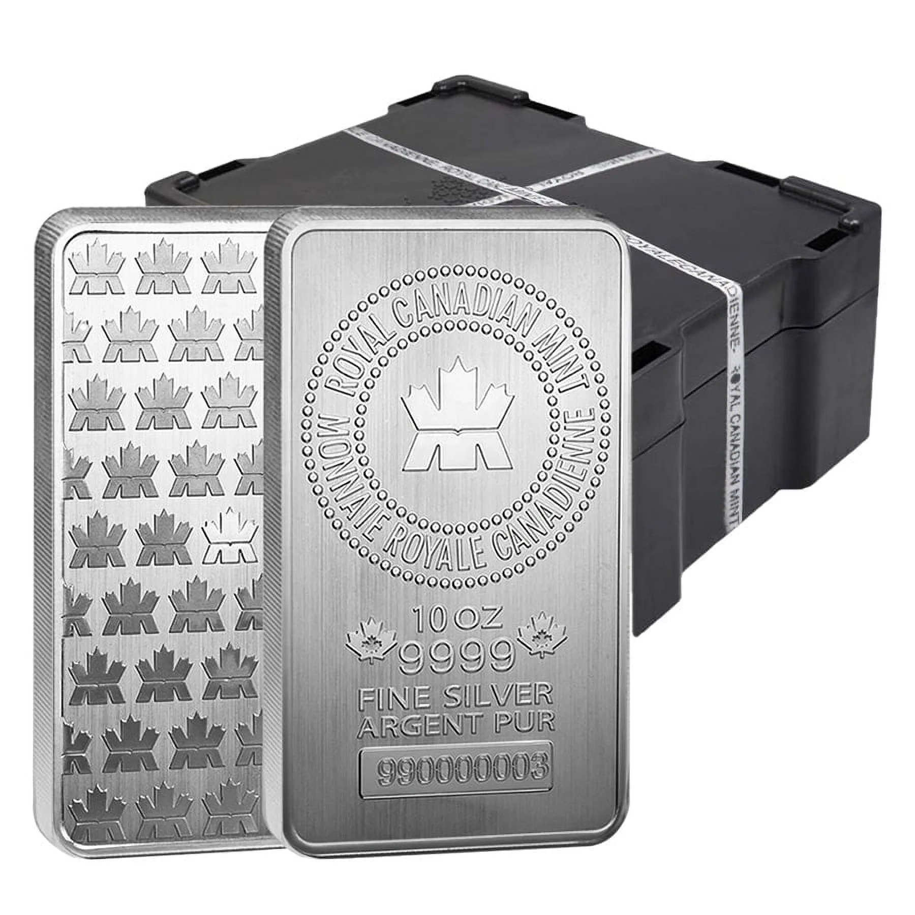 Lot of 2 - 10 oz Royal Canadian Mint (RCM) .9999 Fine Silver Bar (Sealed)