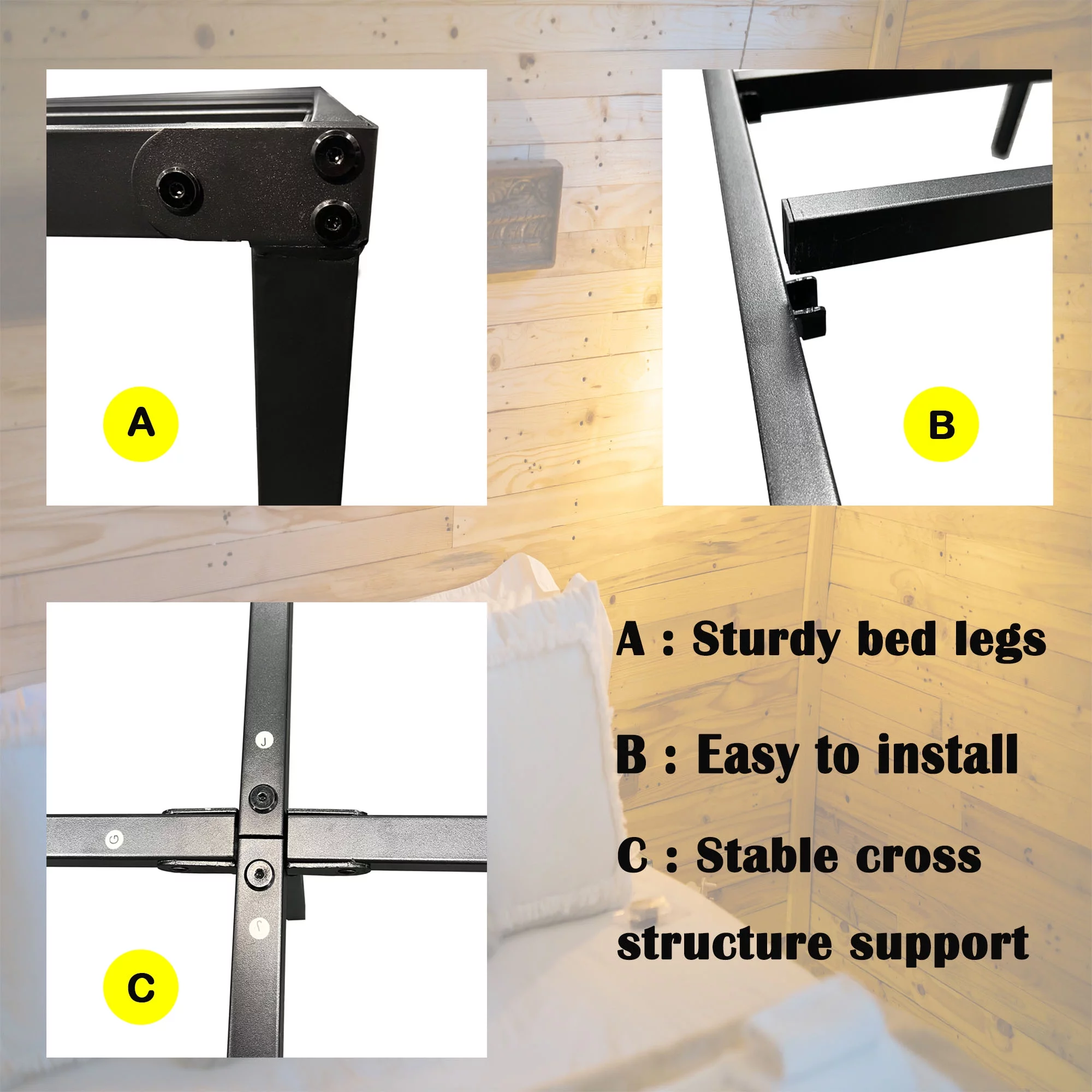 18 inches King Bed Frames No Box Spring Needed ,2500 lbs Heavy Duty Metal Platform Bed Frame with Storage King Size for Adult Black