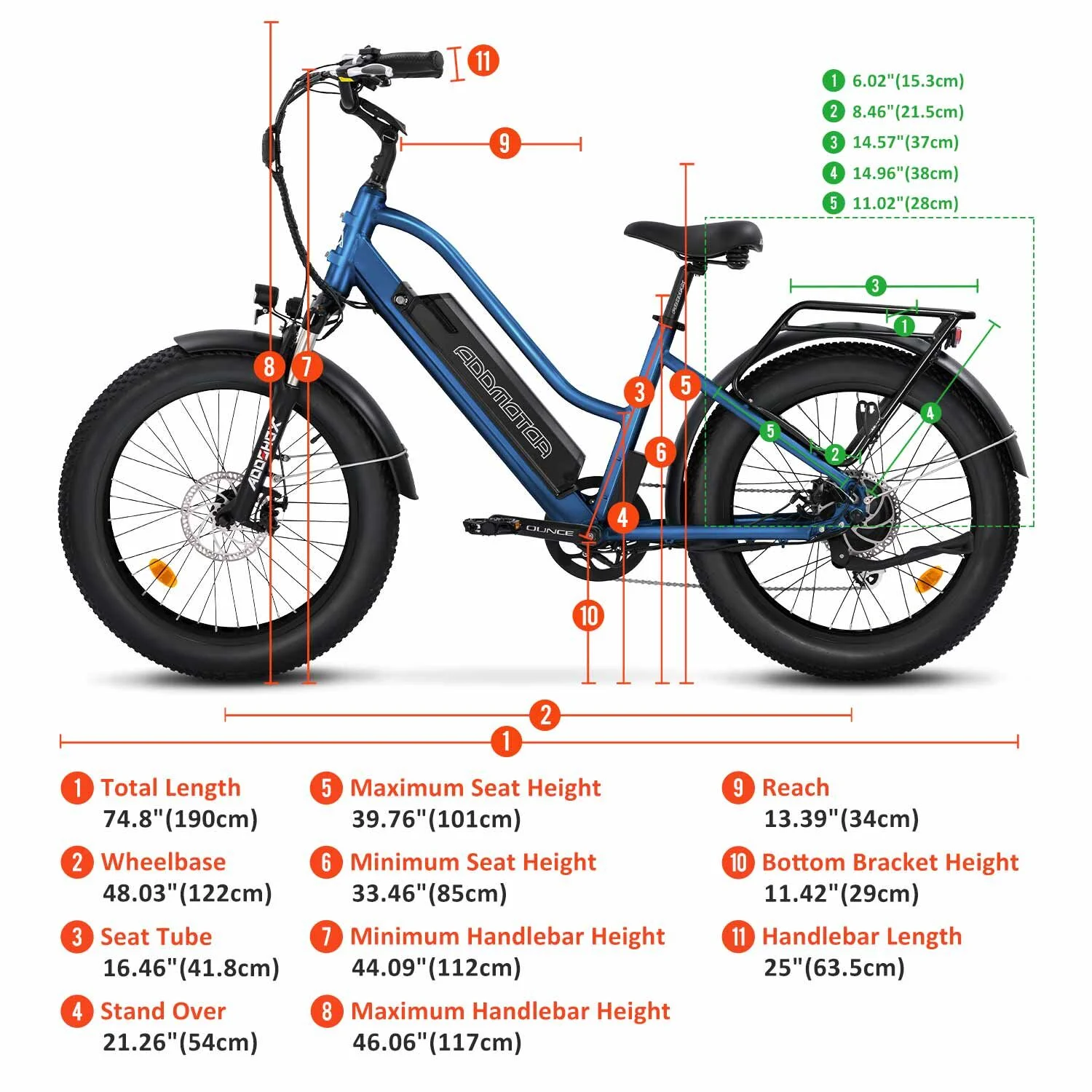 Addmotor 24 In. Electric Bicycle, 750W Step-Thru Fat Tire Electric Bike, Pedal Assist Cruiser City Ebike for Adults, Shimano 7 Speed, 28MPH, M-430 Rose Gold