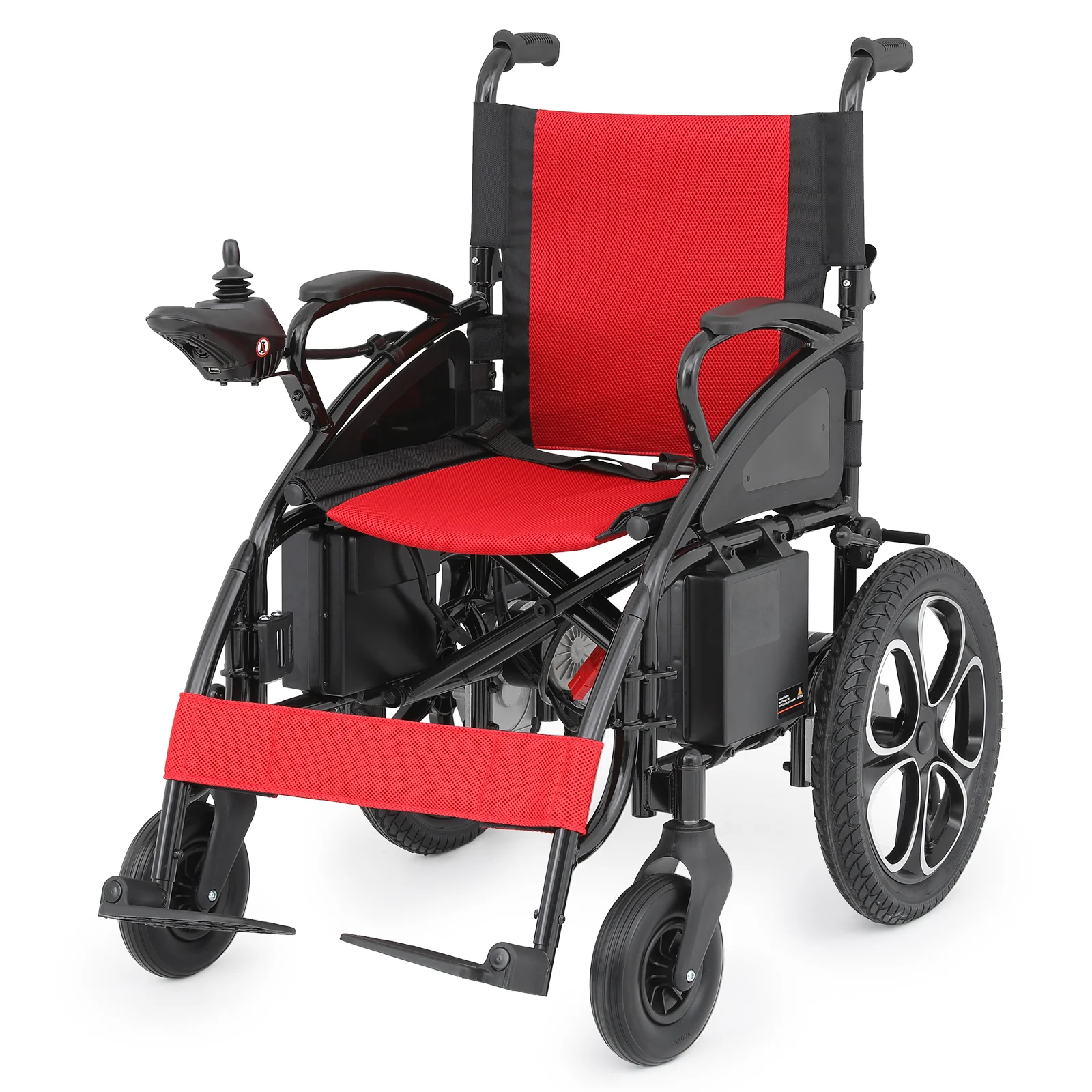 Magshion Electric Wheelchair for Adults Intelligent Power Wheelchairs Foldable w/Manual Brake, 12 Miles Long Travel Range, Red