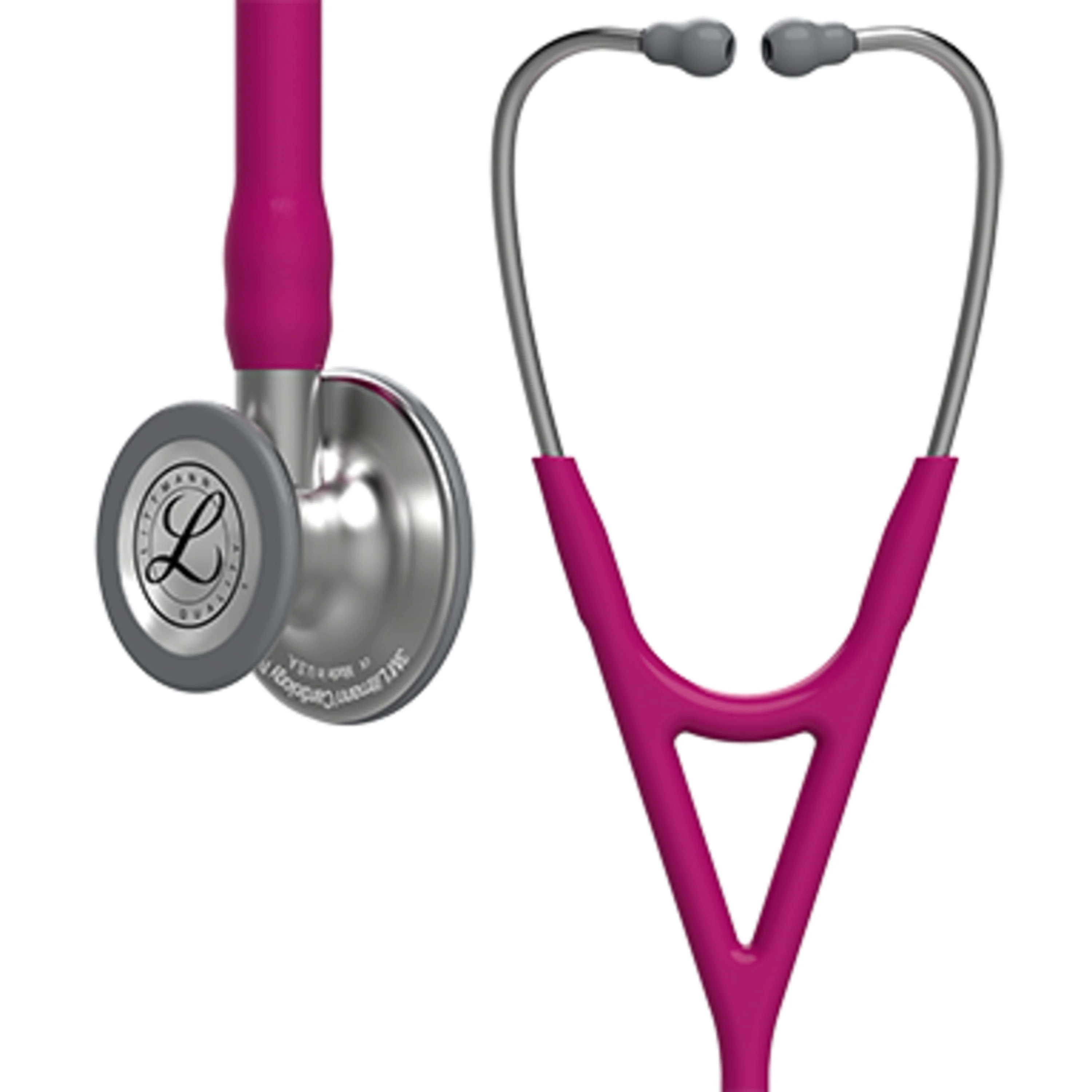 3M Littmann Cardiology IV Stethoscope, Standard-Finish Chestpiece, Raspberry Tube, Stainless Stem and Headset, 27 inch, 6158